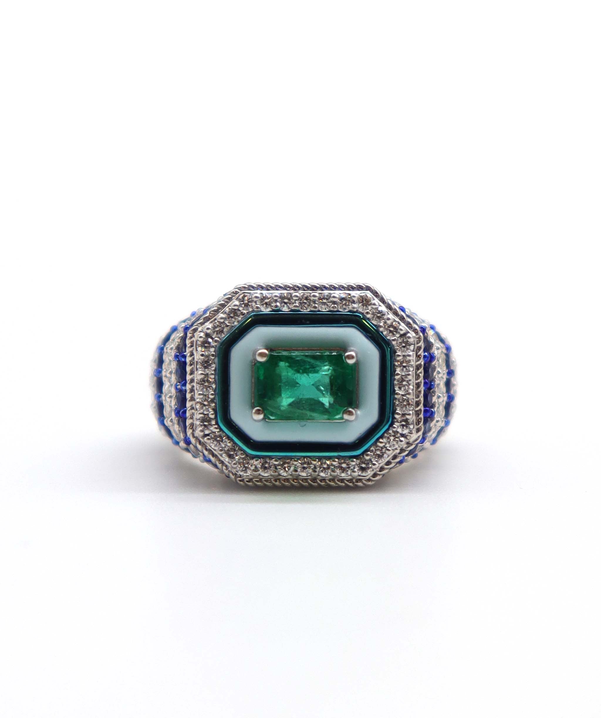 RING GOLD WT 5.318 DIA WT 0.620 CS WT 1.540 GEM WT 5.750 SIZE EU-45 R-Y40G