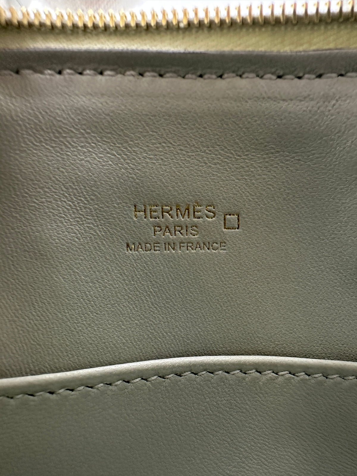Hermès Mini Bolide Gris Neve Matte Alligator Gold Hardware