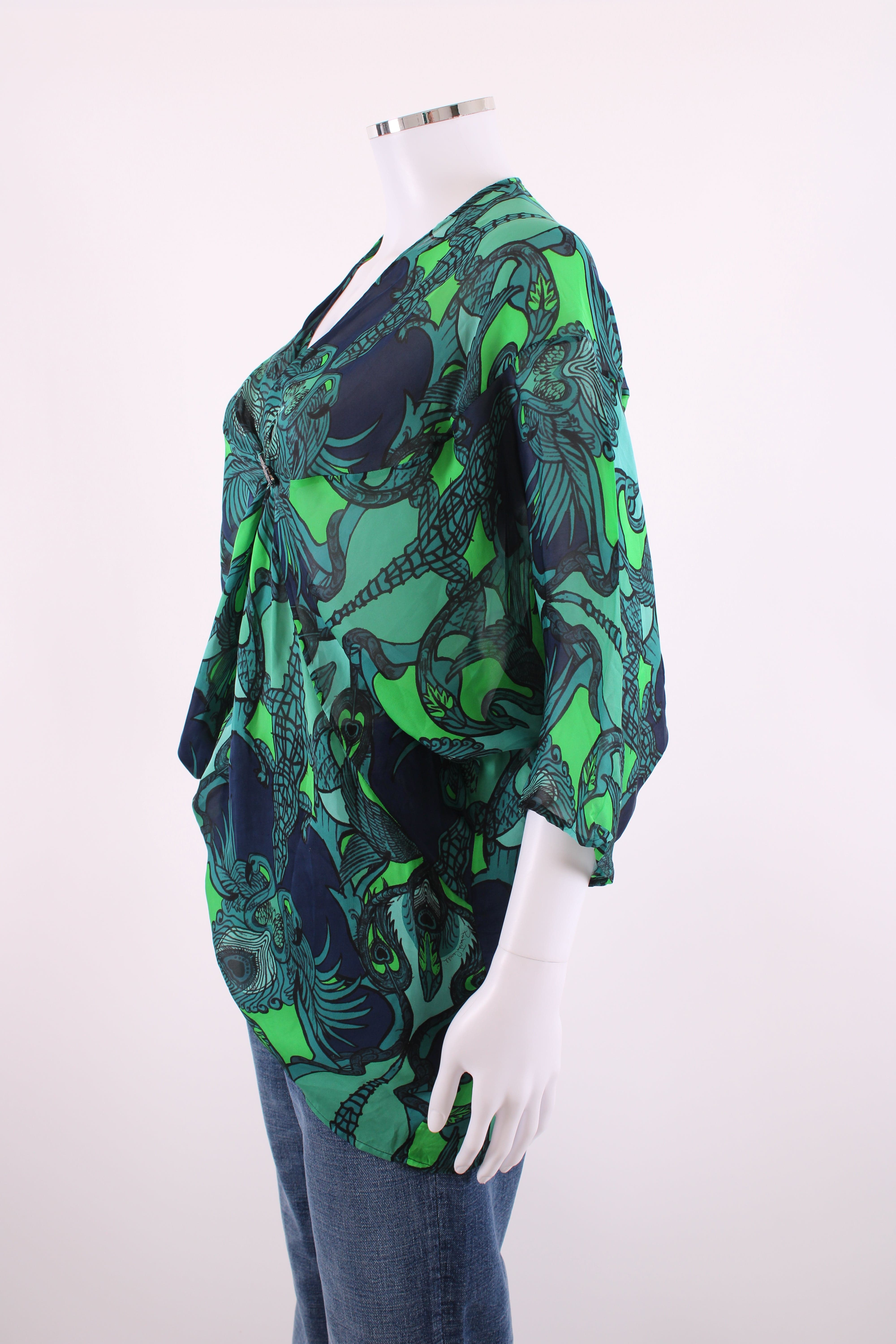 Roberto Cavalli Roberto Cavalli Top Green Print 8