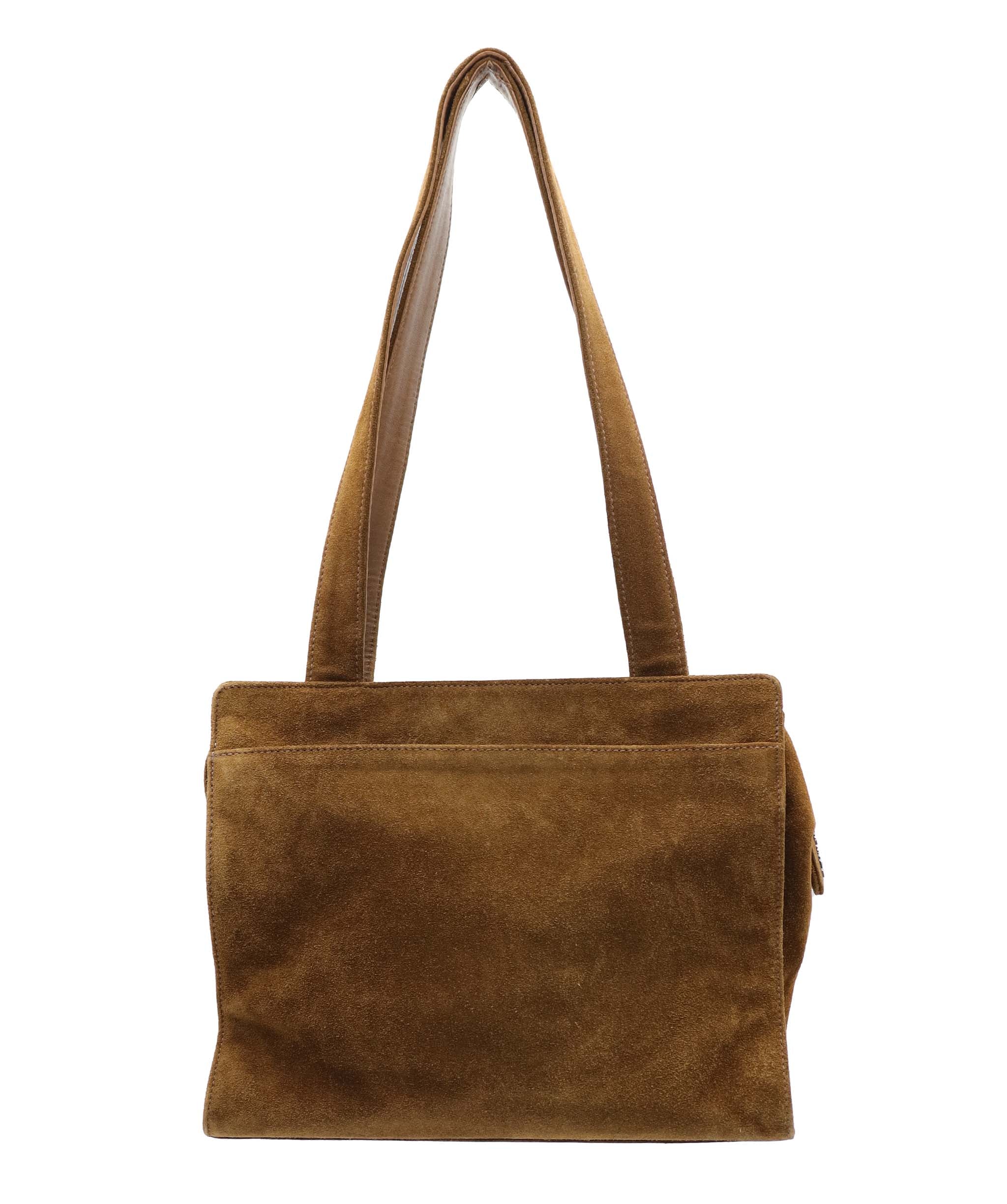 Chanel Turnlock Suede Tore Bag Light Brown DXBS6081