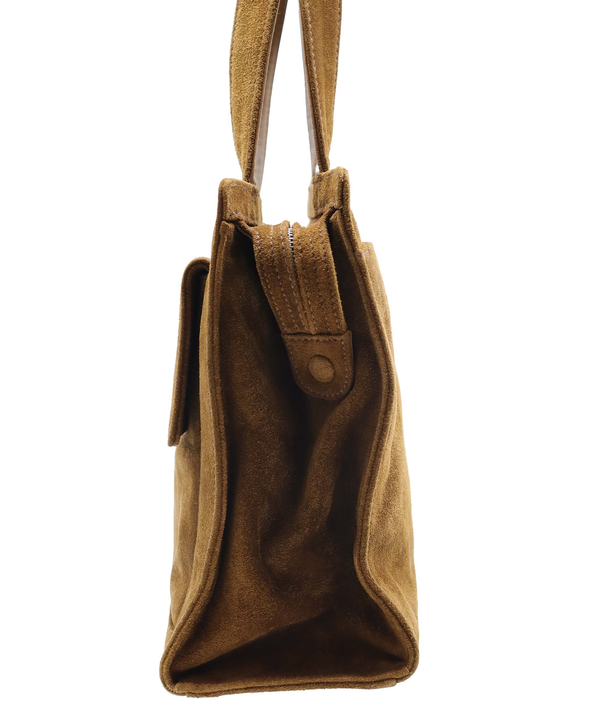 Chanel Turnlock Suede Tore Bag Light Brown DXBS6081