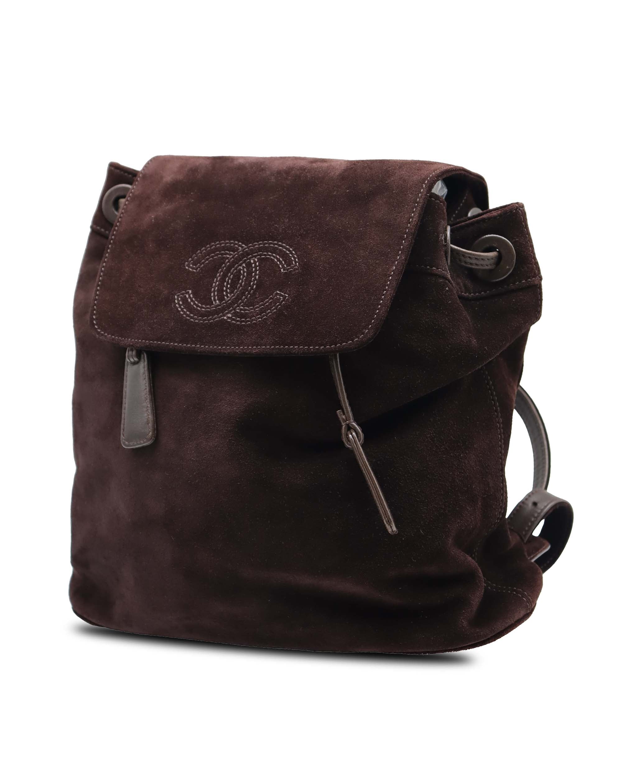 Chanel CC Suede Backpack Brown DXBS6082