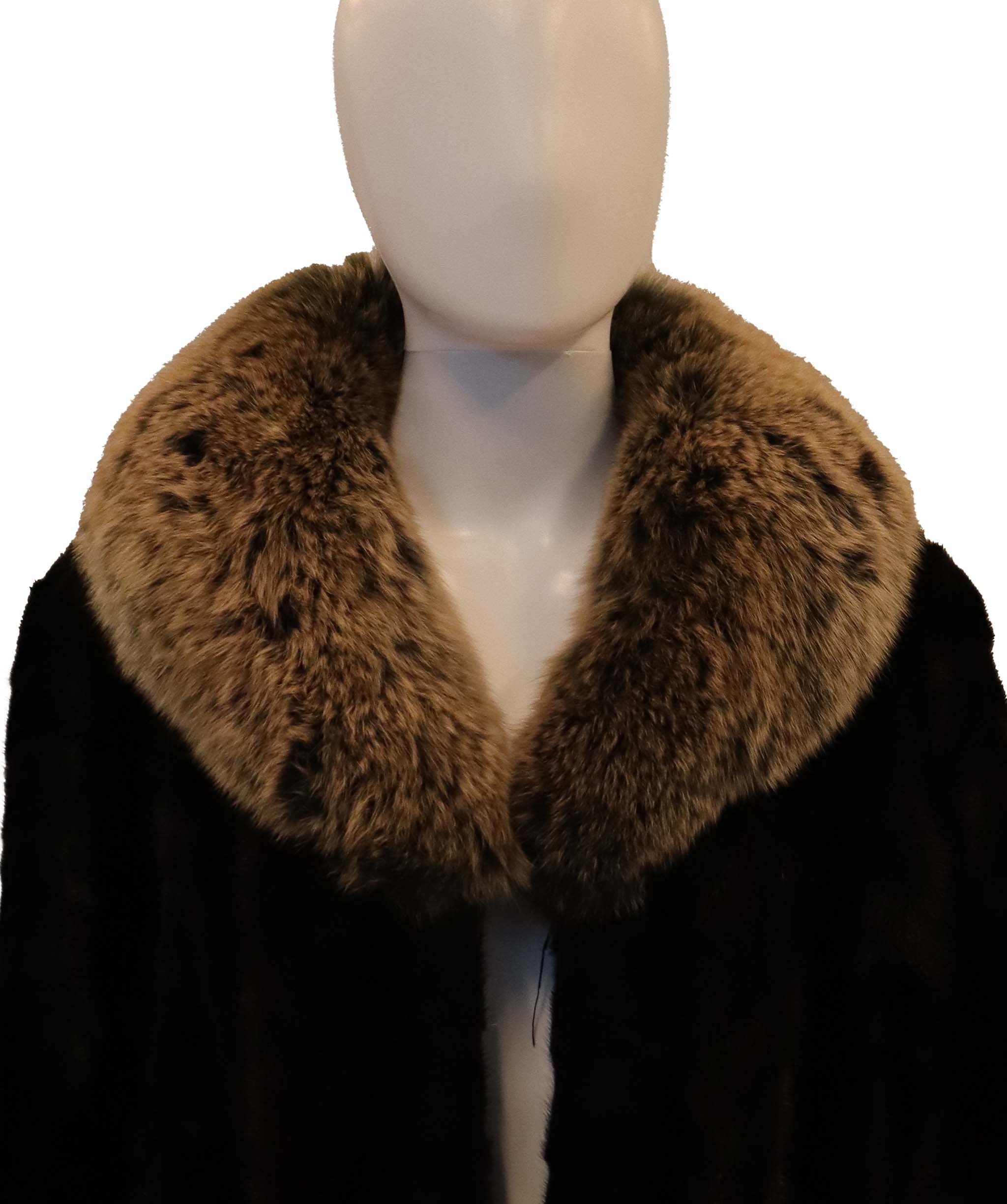 Black Real Mink Fur Jacket Large size DXBCS0745