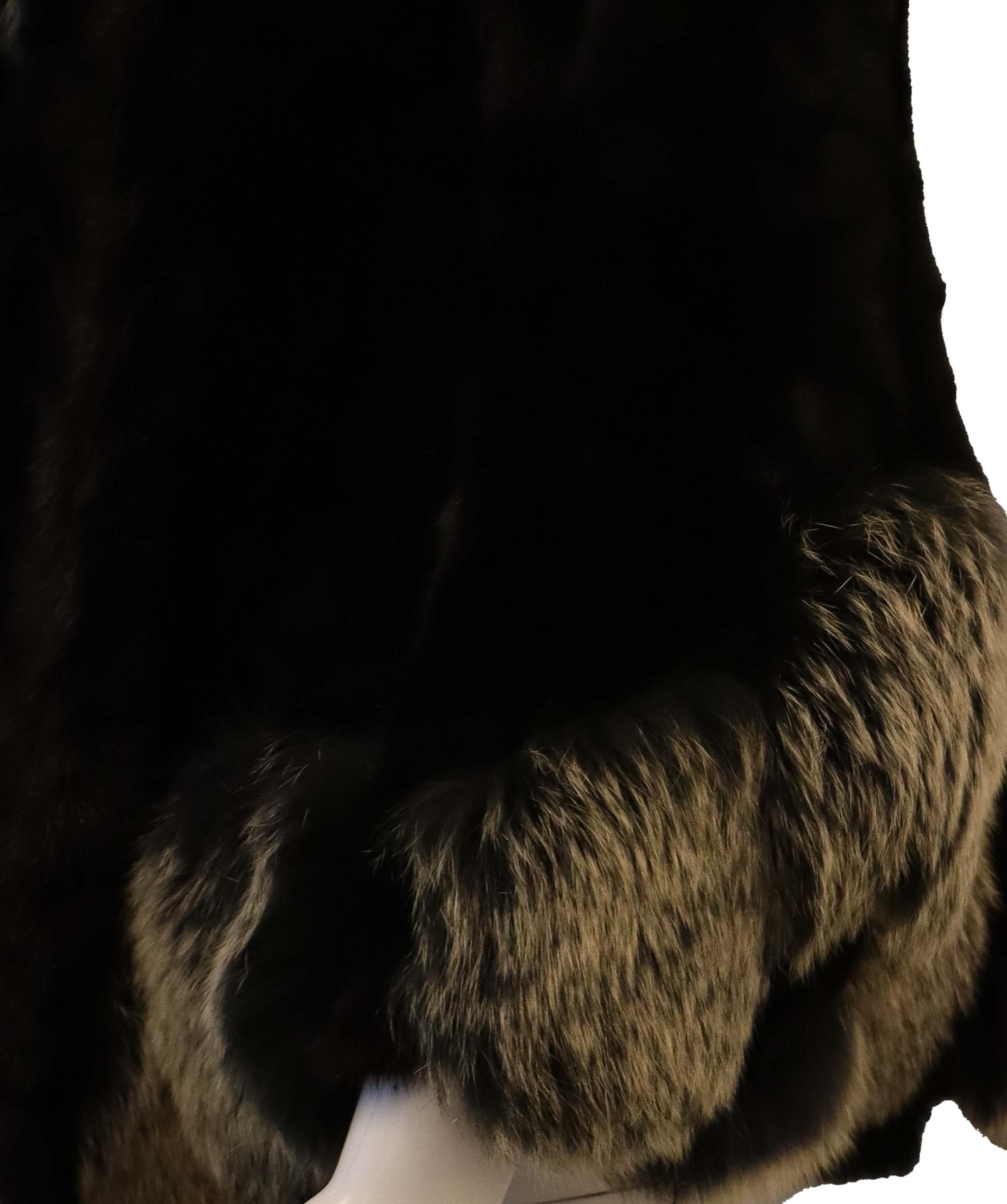 Black Real Mink Fur Jacket Large size DXBCS0745