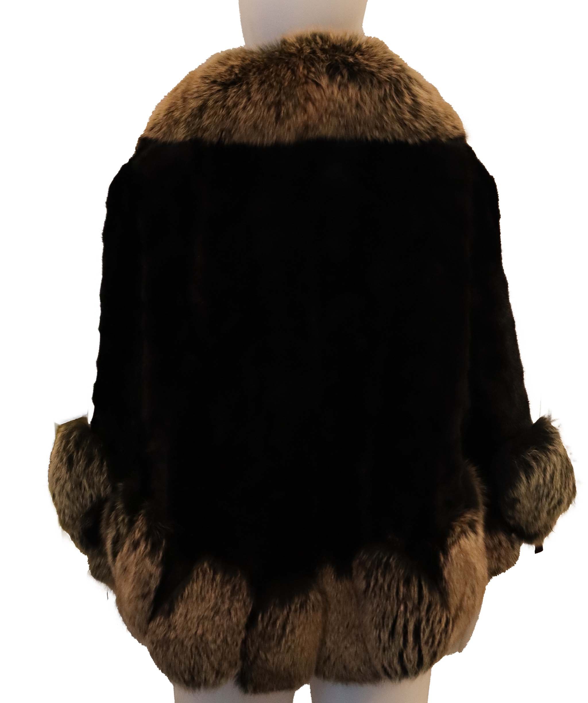 Black Real Mink Fur Jacket Large size DXBCS0745