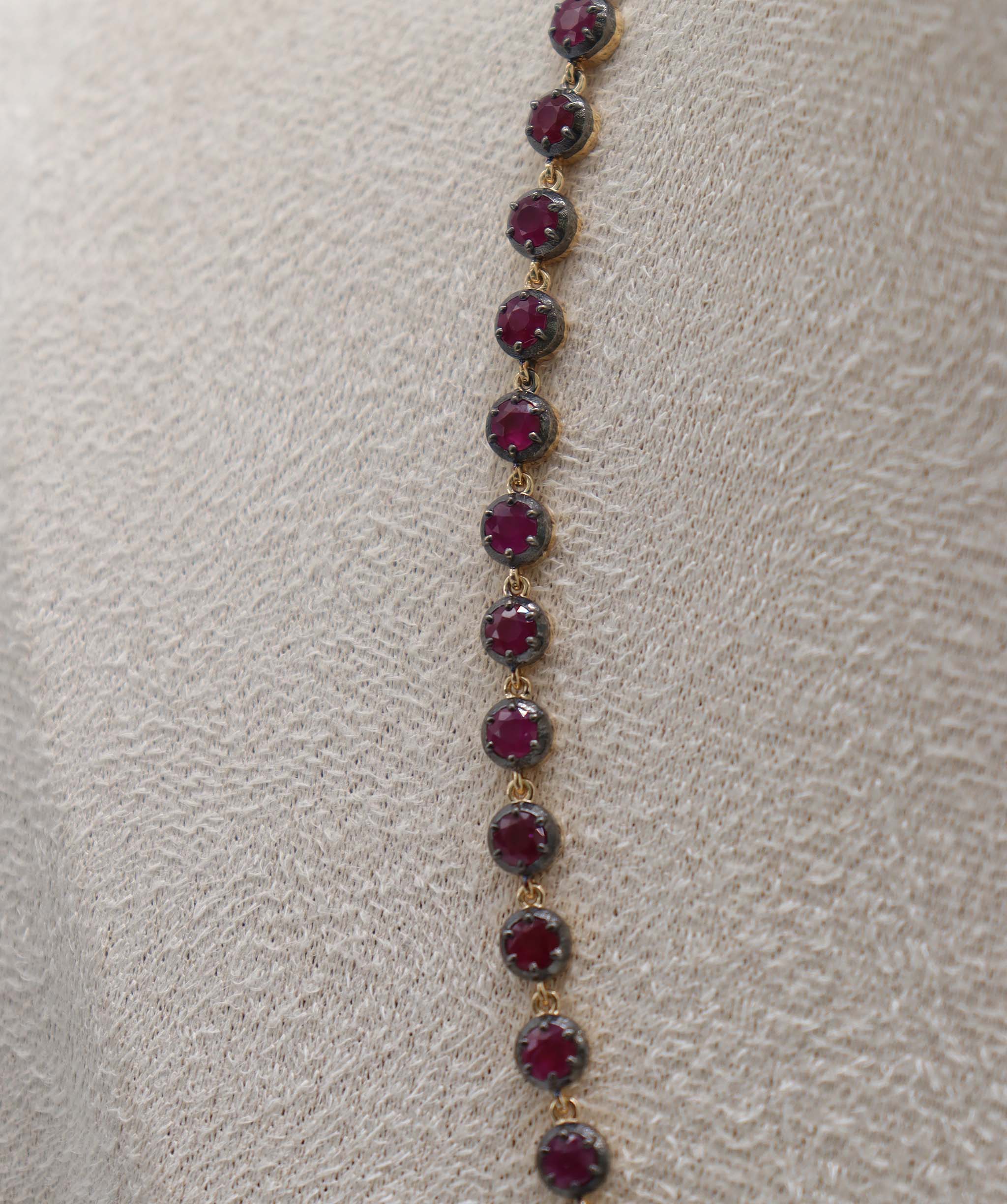By Sabrina the oracle necklace TW-13.75ct Gold-25.21g 17" Ruby C13013
