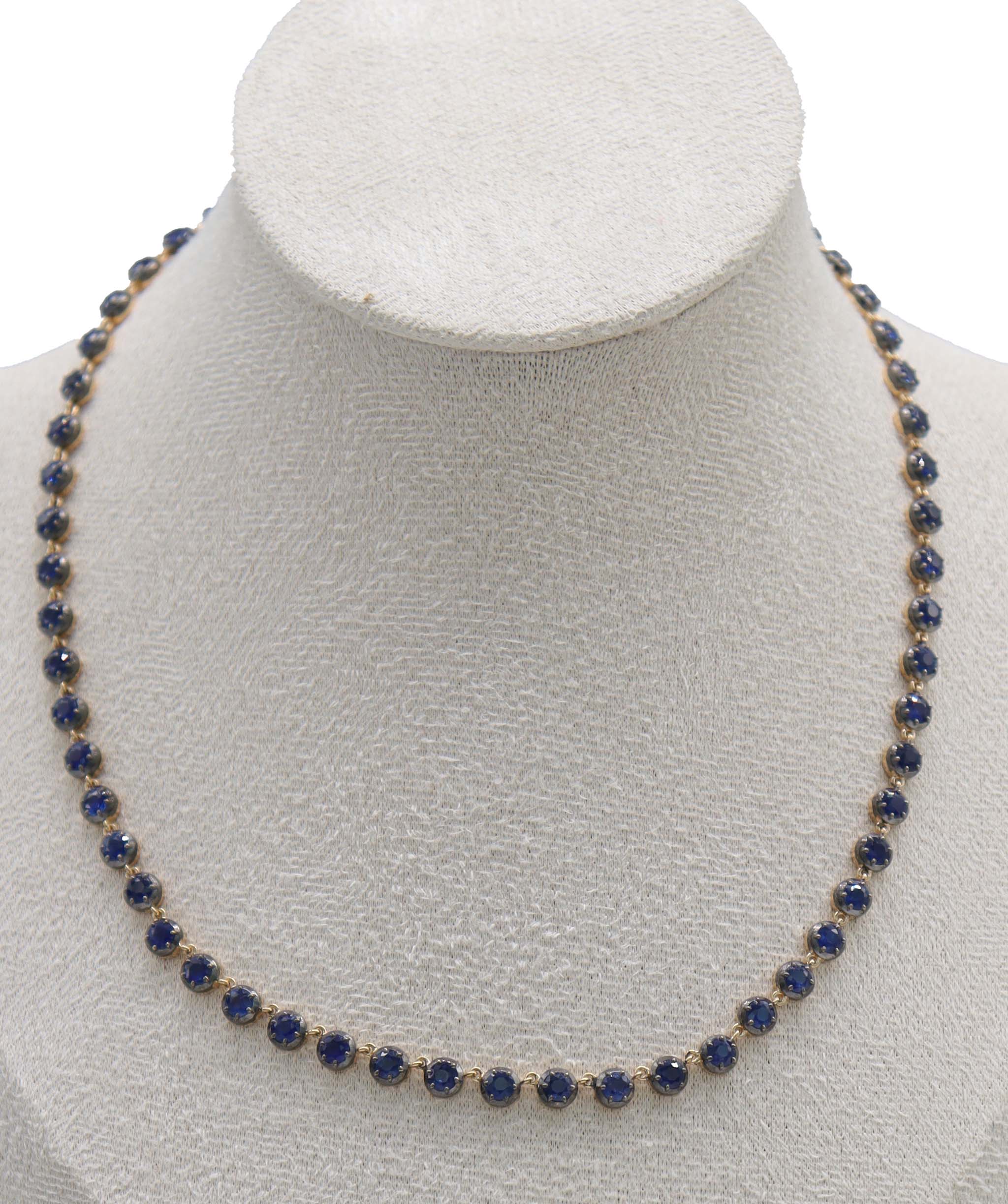By Sabrina the sovereign necklace 12.91ct Gold-24.11grams 16" Blue Sapphire C13010
