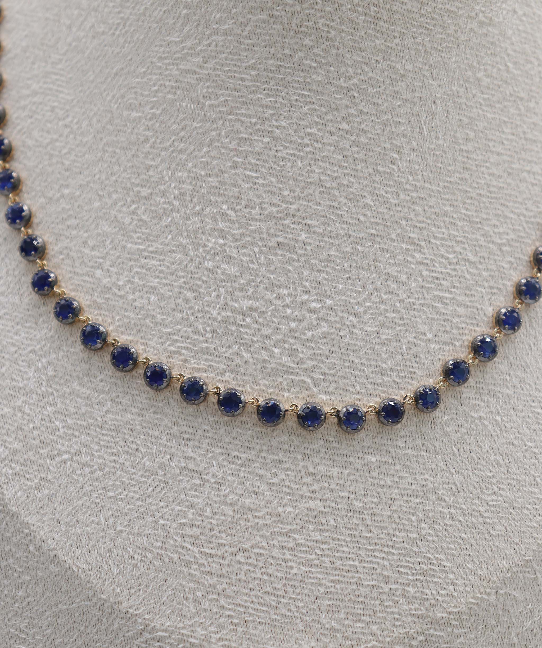 By Sabrina the sovereign necklace 12.91ct Gold-24.11grams 16" Blue Sapphire C13010
