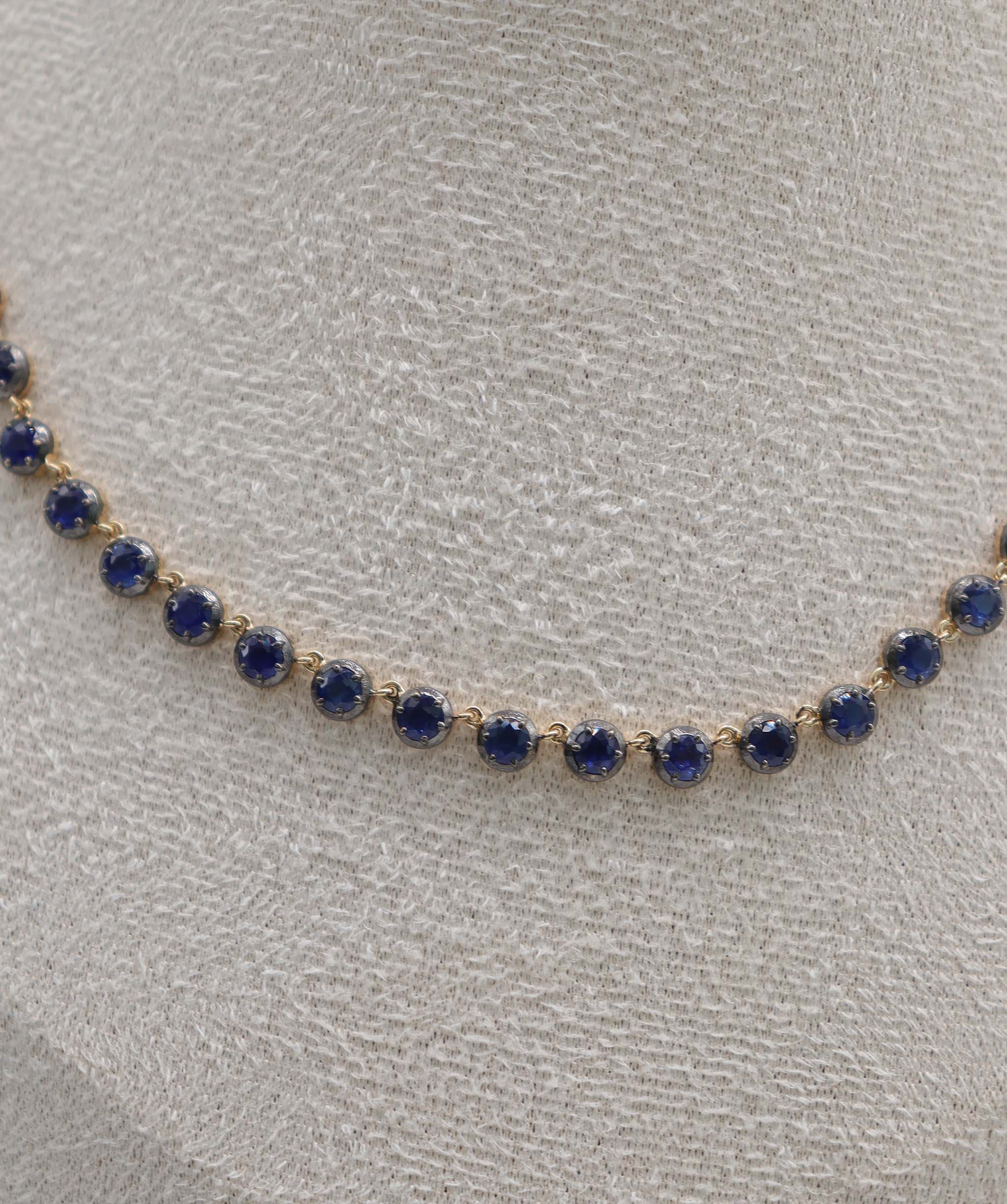 By Sabrina the sovereign necklace 12.91ct Gold-24.11grams 16" Blue Sapphire C13010