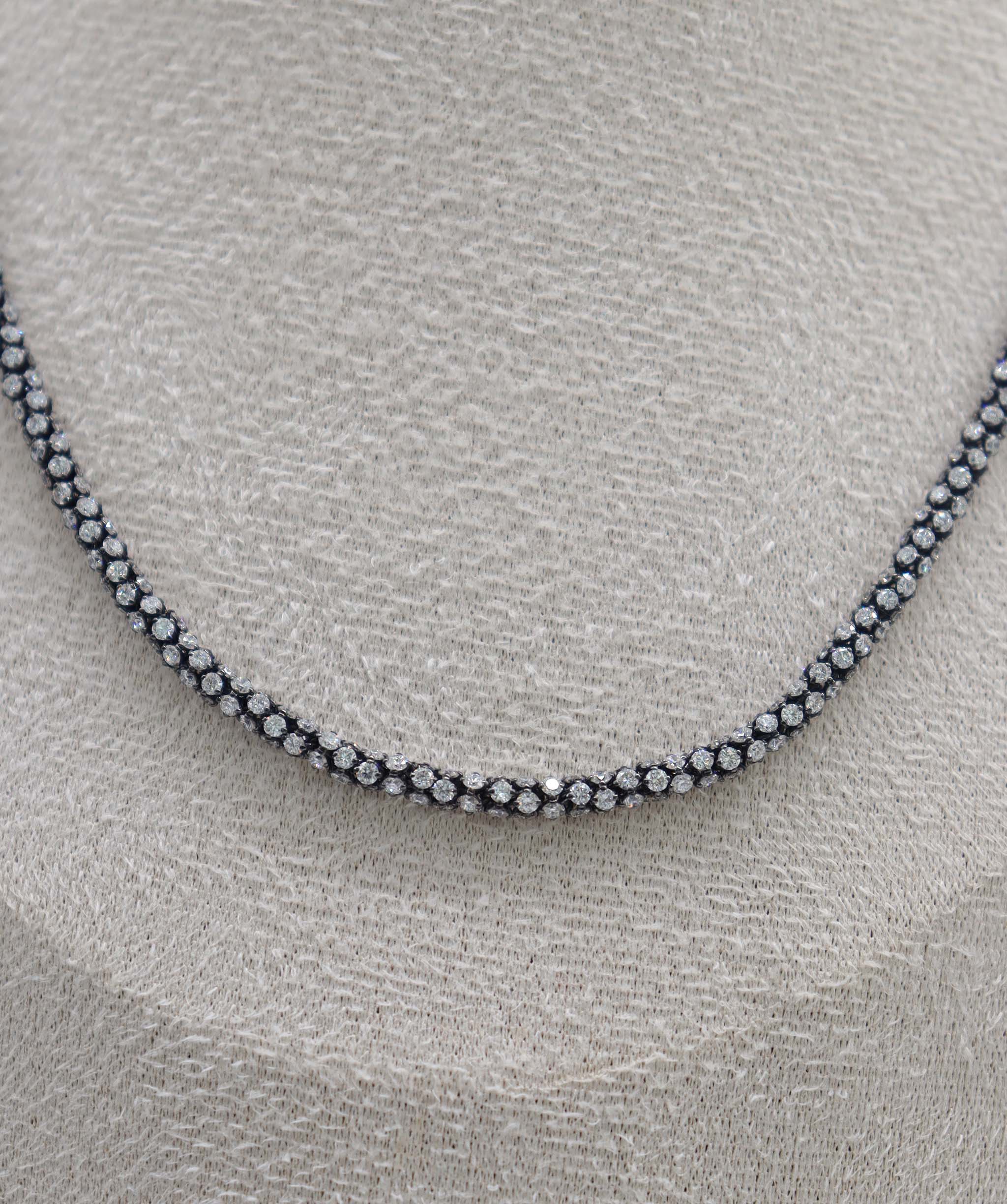 By Sabrina the high priest necklace 17.11ct gold-13.11gram 17" wh sd(1.70mm) C12947