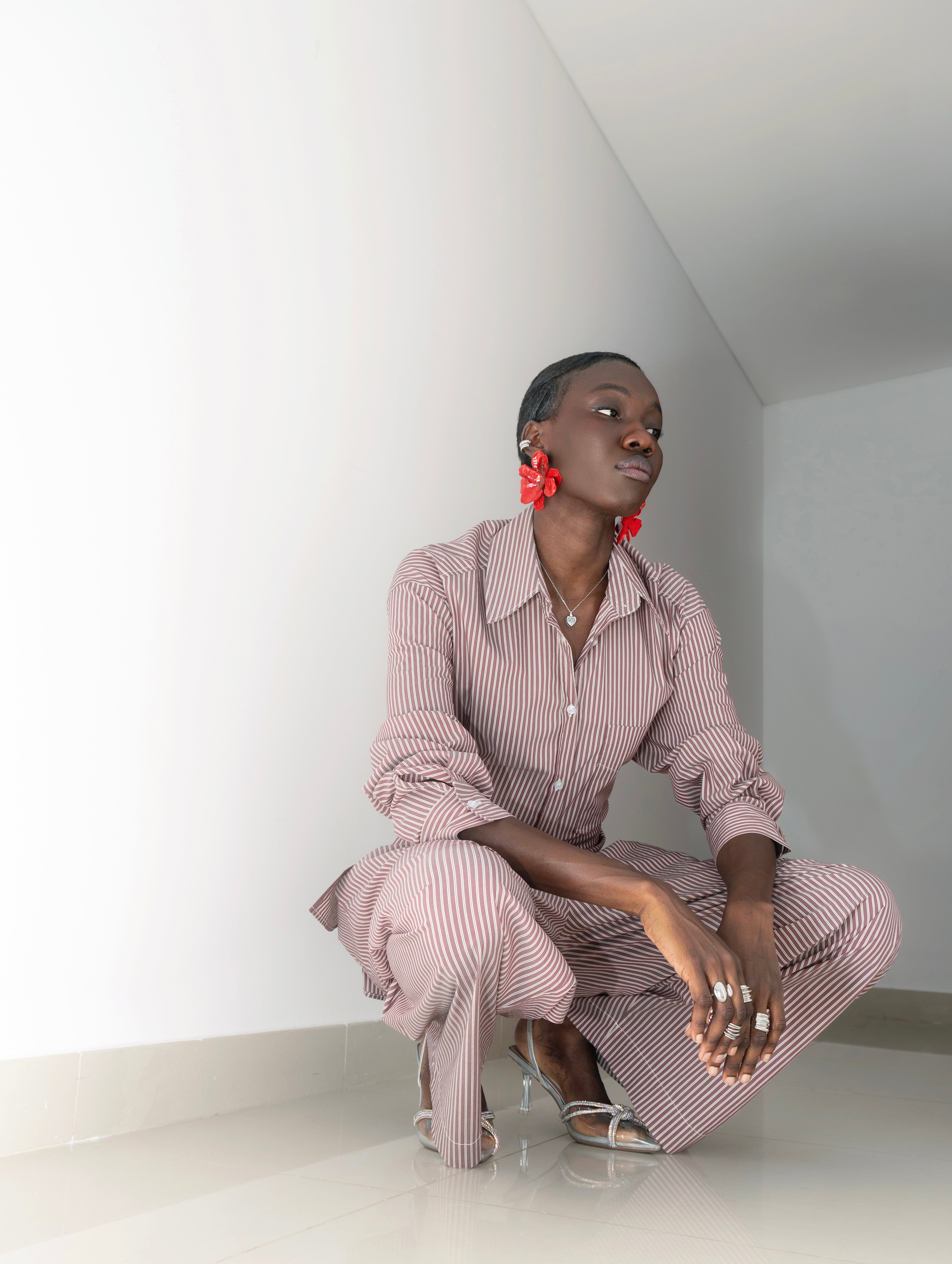 2-PIECE PINSTRIPE LOOSE FIT SET( زوج) “MANYA”