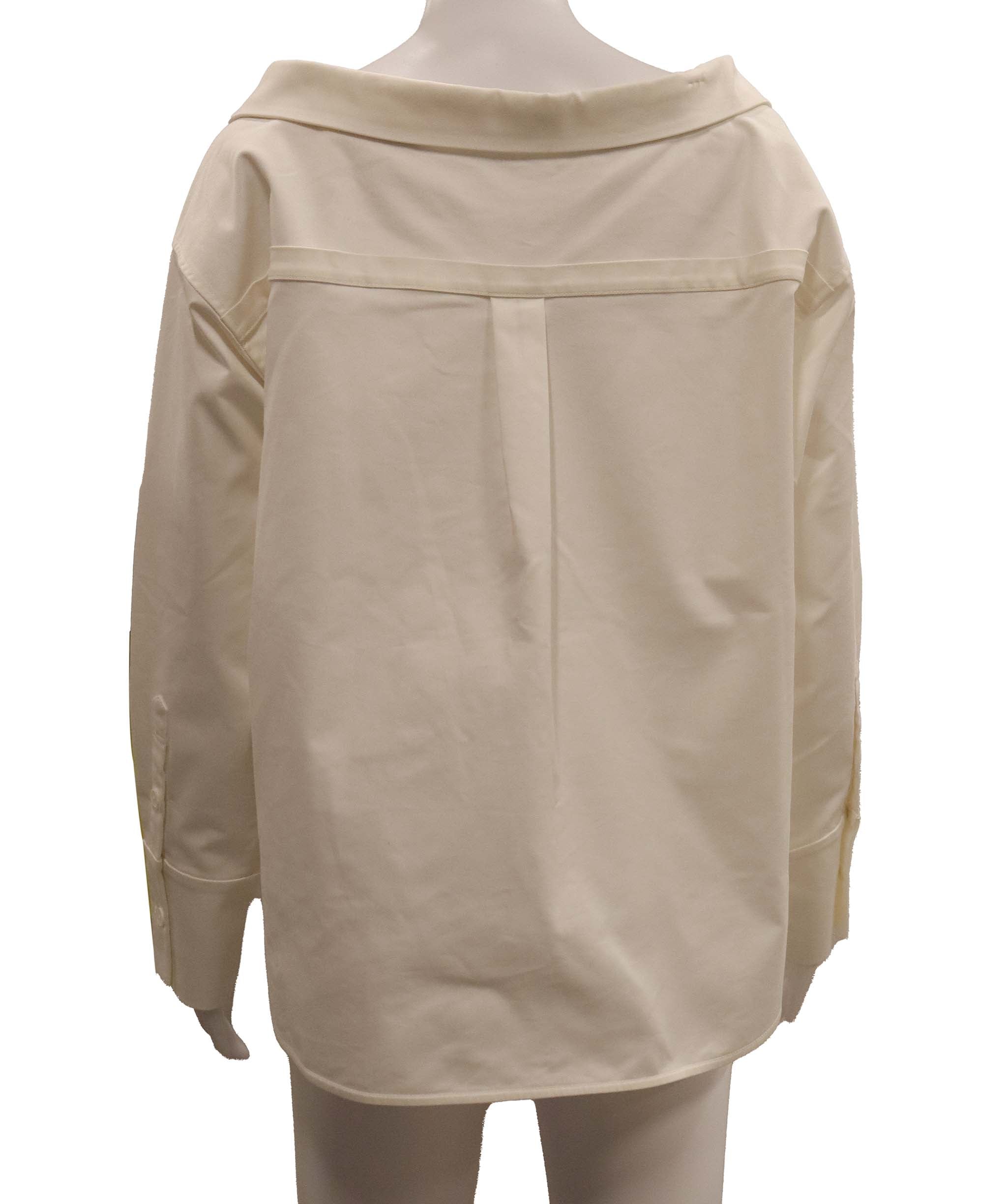 CALVINLOU Pearl Off-the-Shoulder shirt XS size DXBCS0727