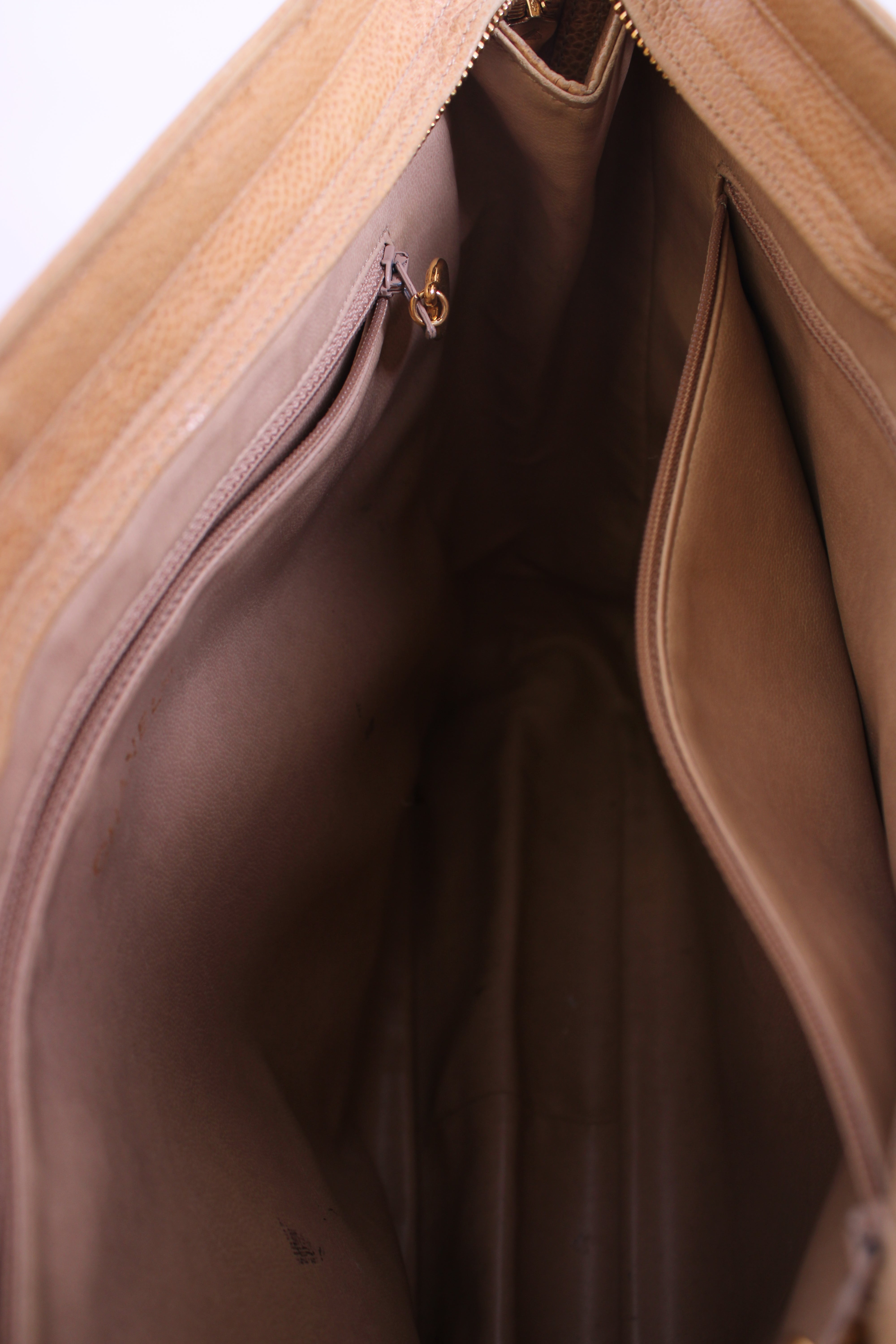 Tan Chanel Triple Coco Ball Chain