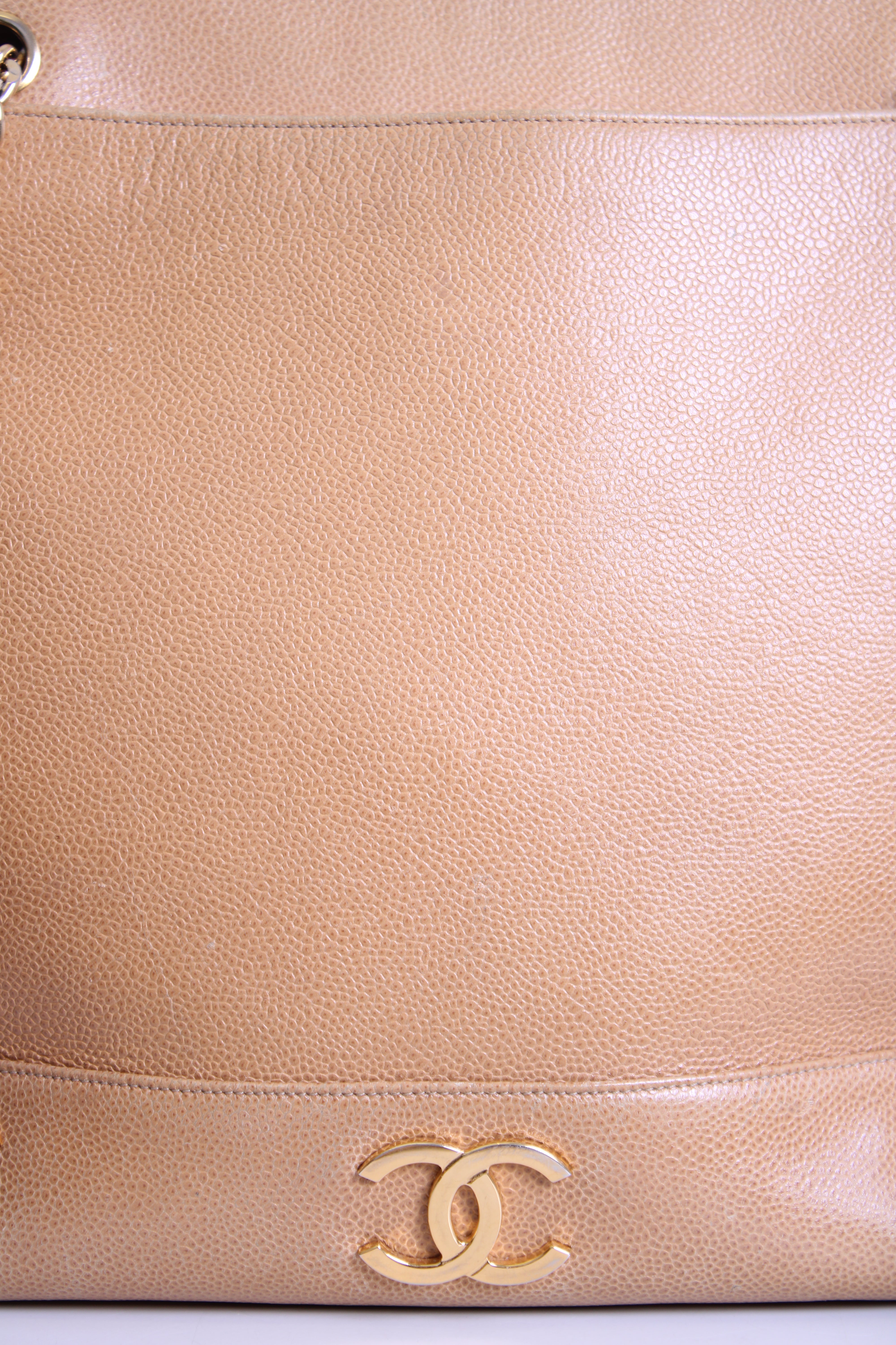 Tan Chanel Triple Coco Ball Chain