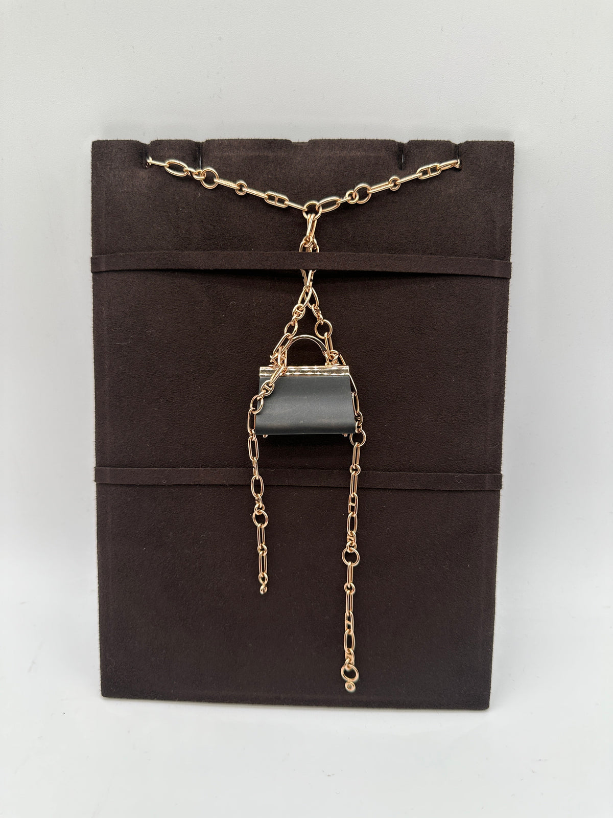 Hermès Précieux Kelly Long Pendant 49D 0.47Ct Noir