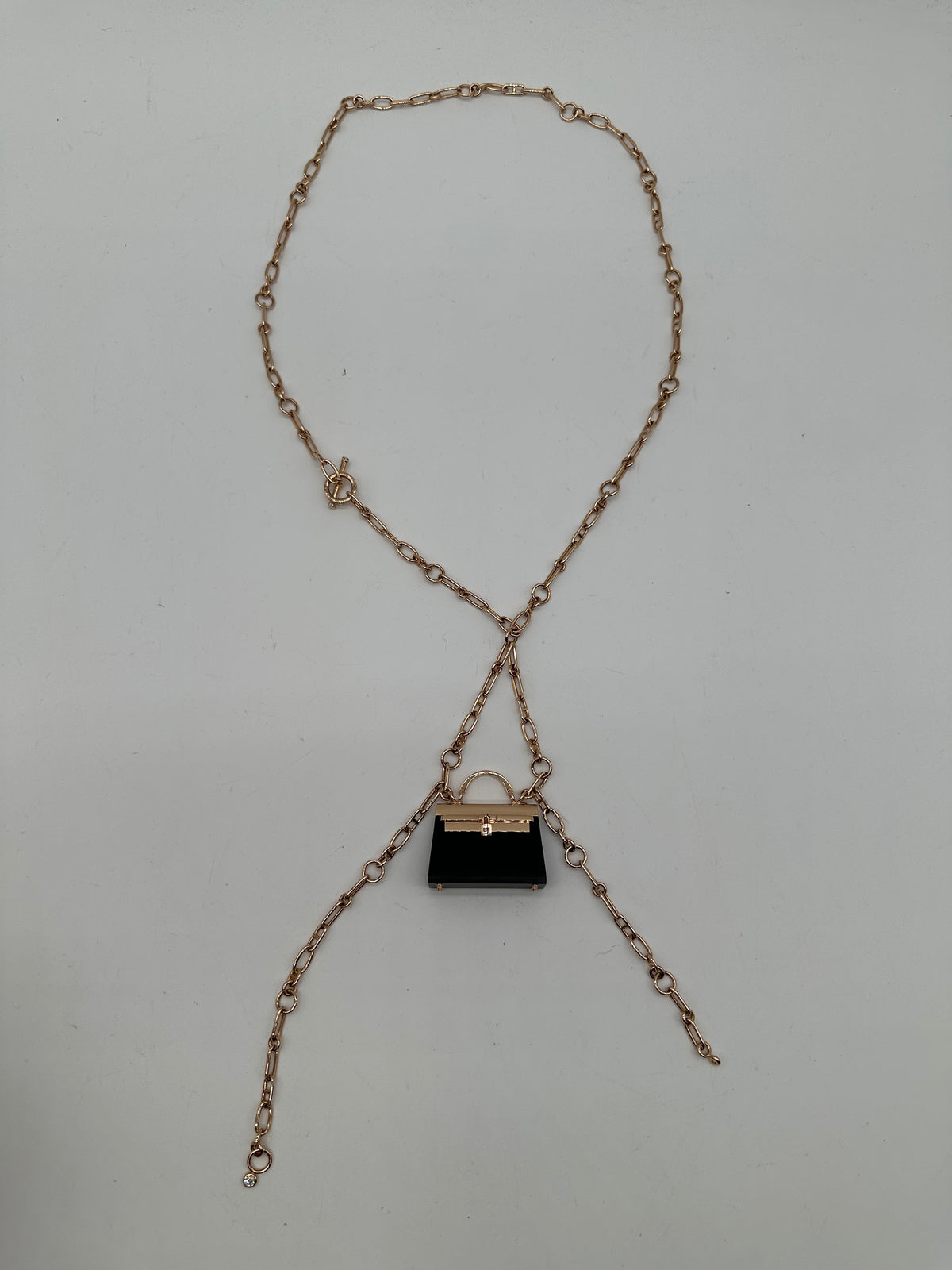 Hermès Précieux Kelly Long Pendant 49D 0.47Ct Noir