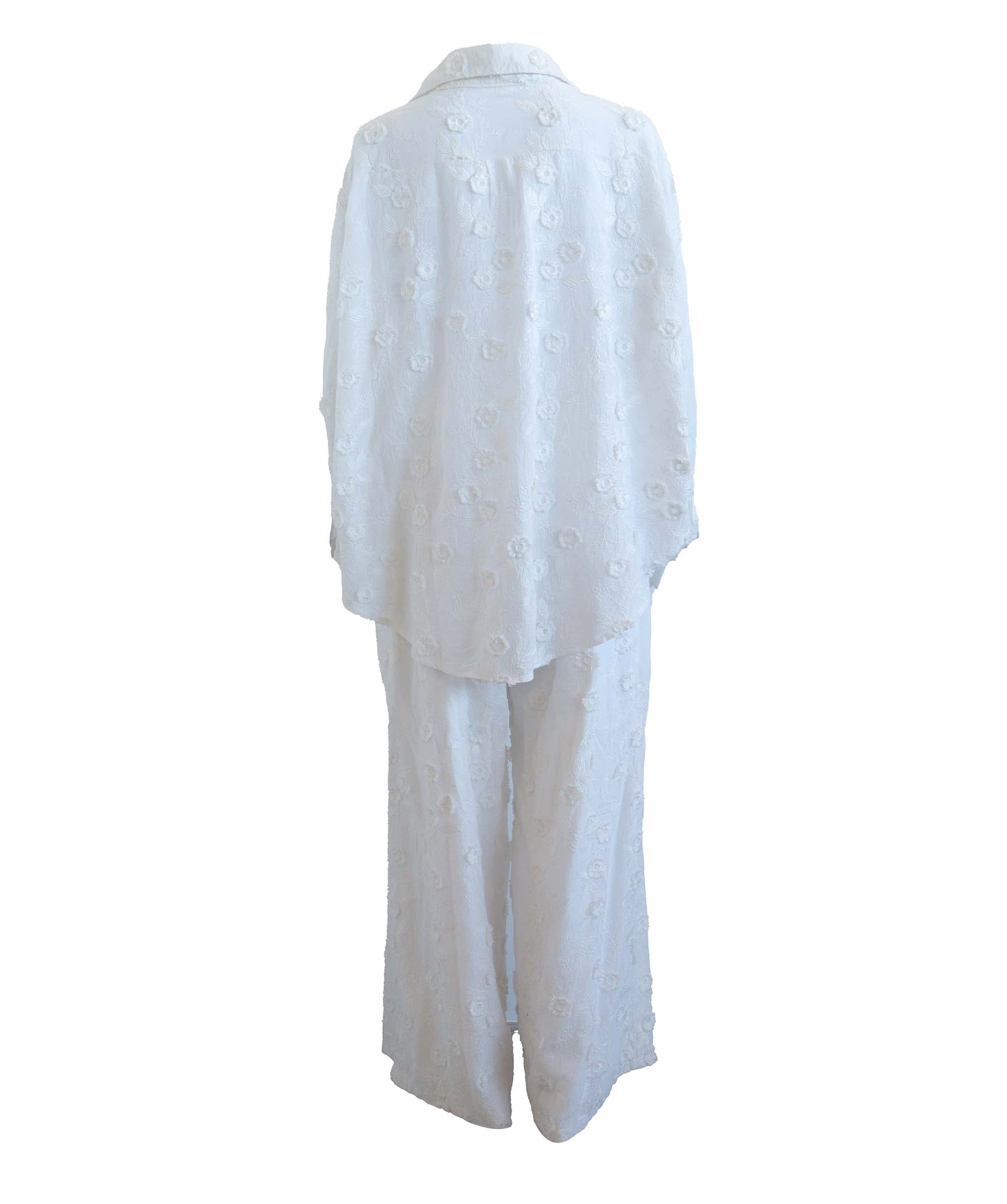 Fashion White Top and Trouser set AGC3752