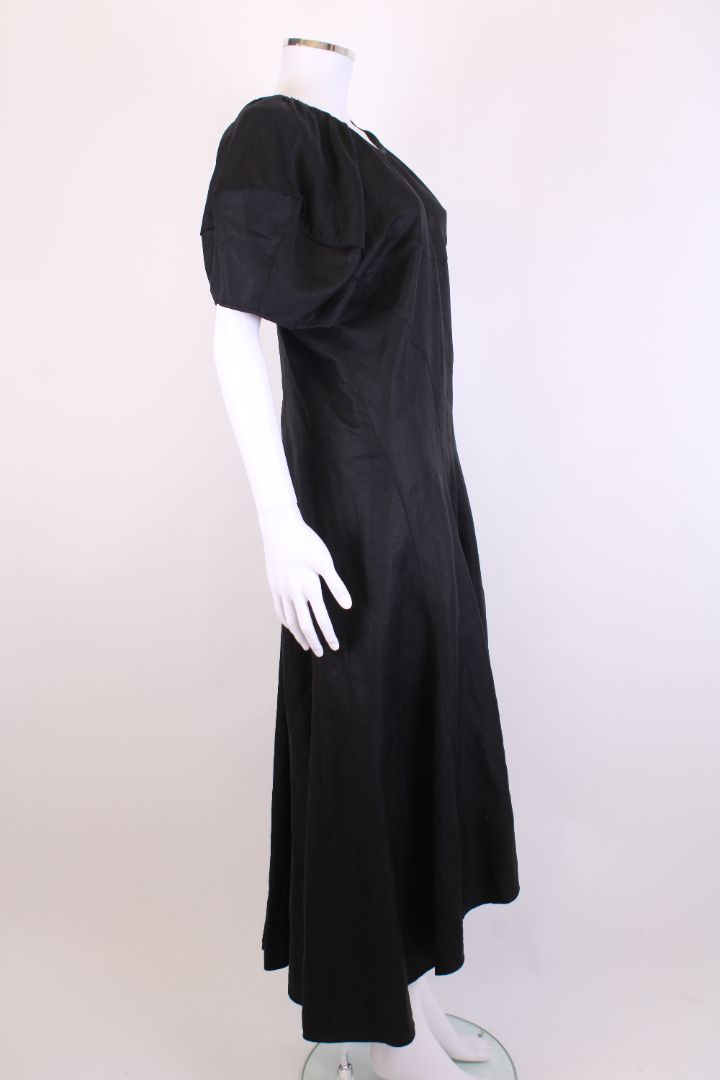 Celine S/S Puff Sleeve Dress Black M