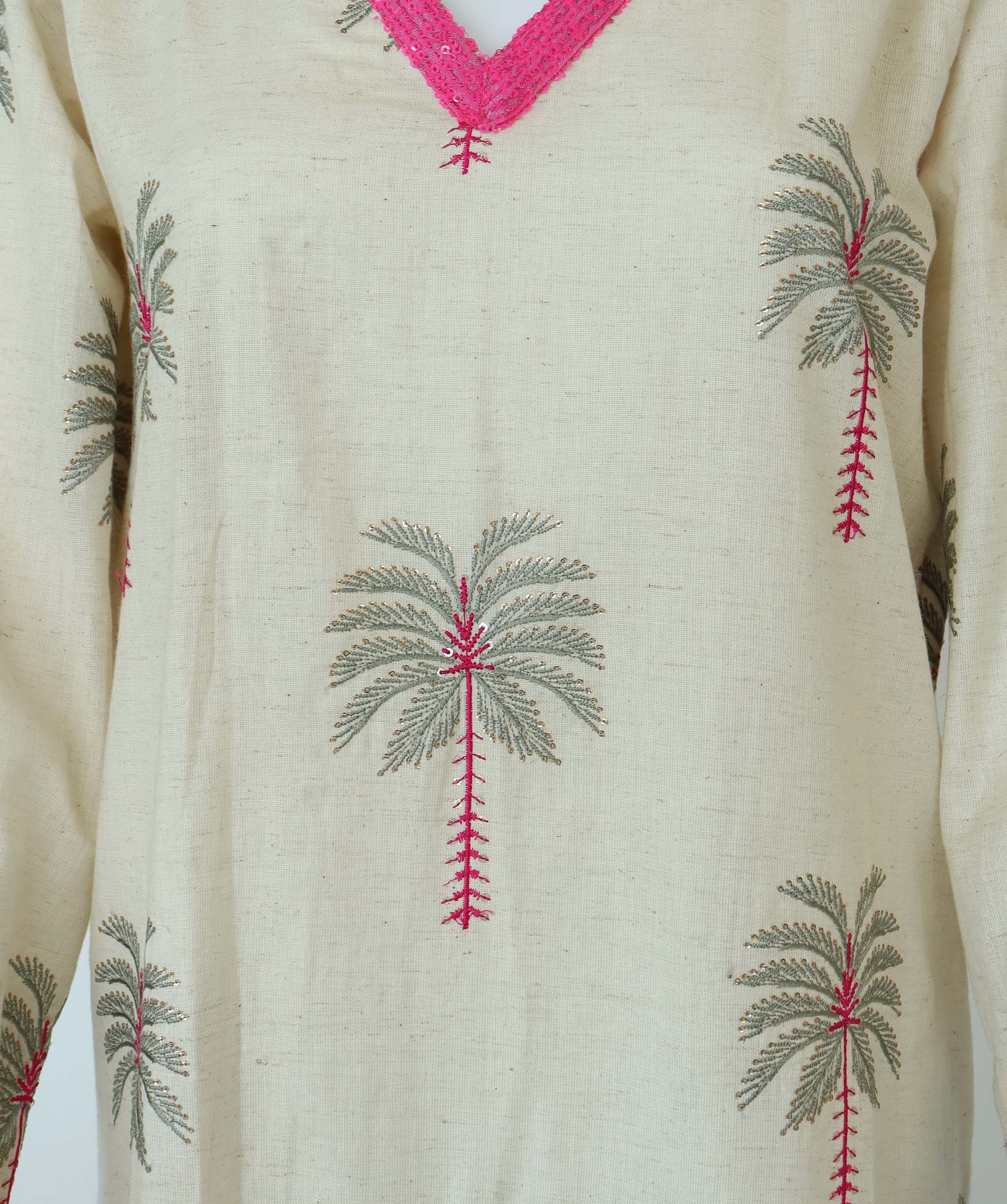 PALM TREE COTTON SHIRT DRESS PINK SIZE OS ASC7132