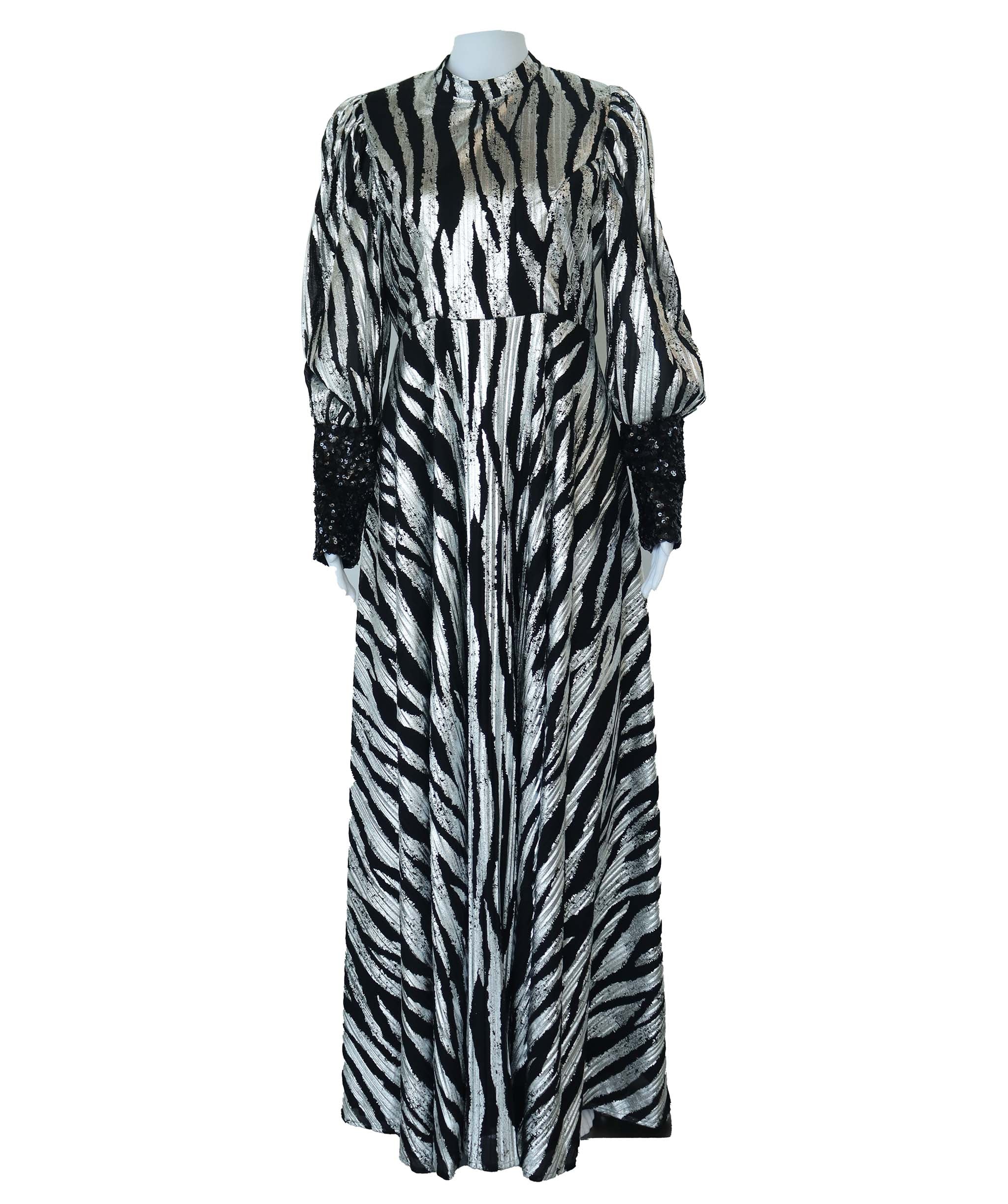 DIANA ZEBRA DRESS WITH BELT SIZE M ASC7109