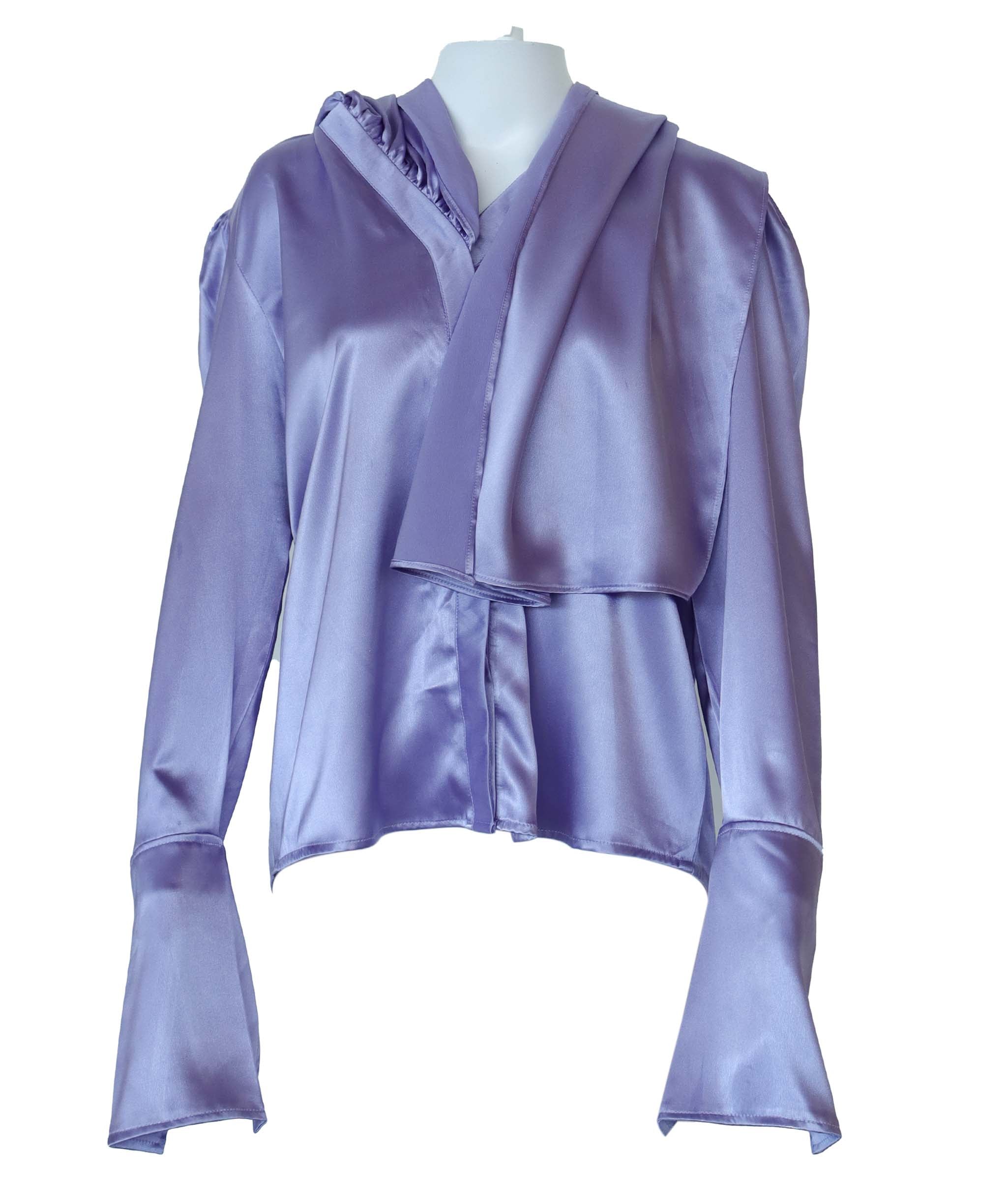 TIMELESS SCARF BLOUSE lILAC SIZE L/XL ASC7105