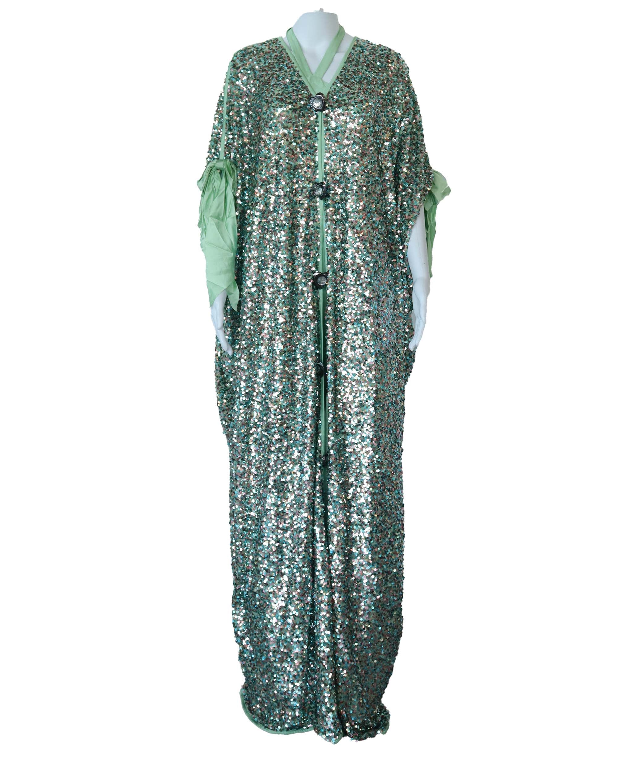 EMPRESS KAFTAN GREEN BOW SIZE OS ASC7070