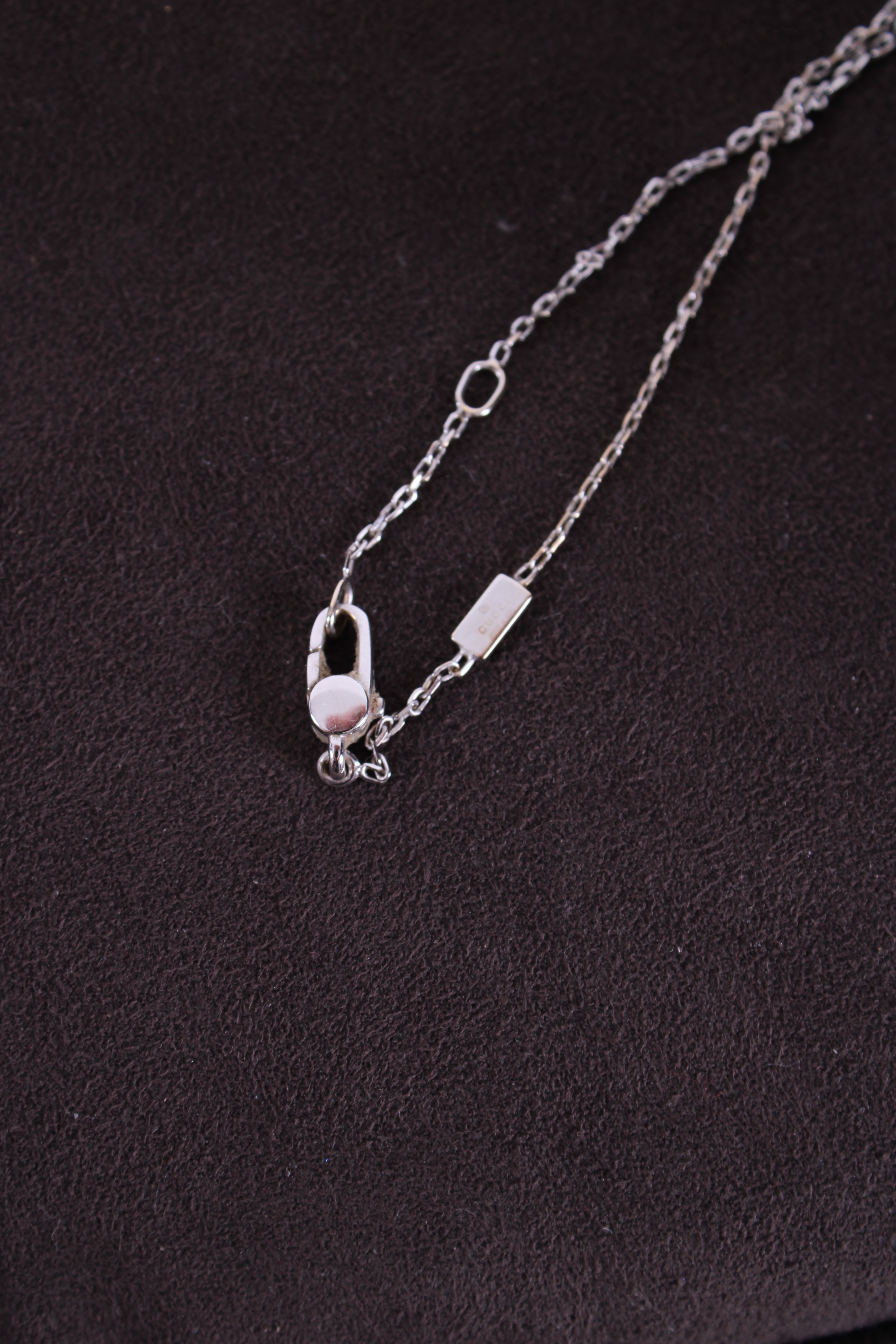 Gucci Diamond Split Cross Necklace 18ct White Gold