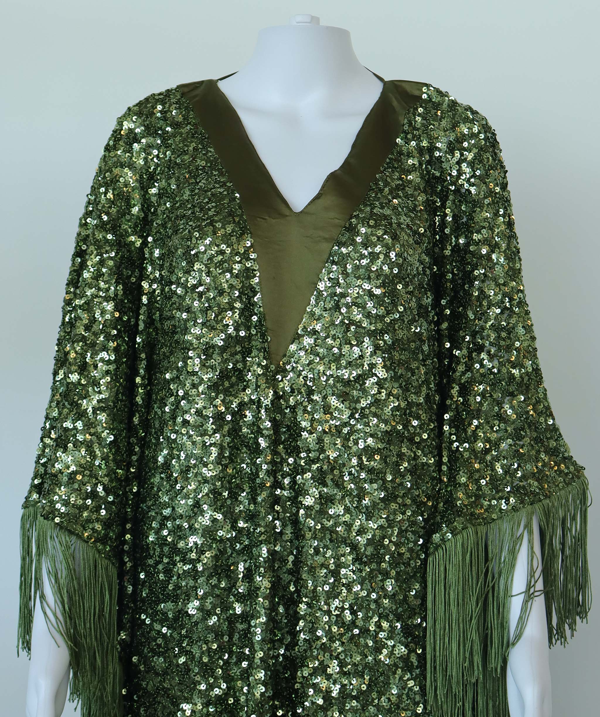 FAMOUS DRESS SIZE OS NAVY GREEN ASC7239