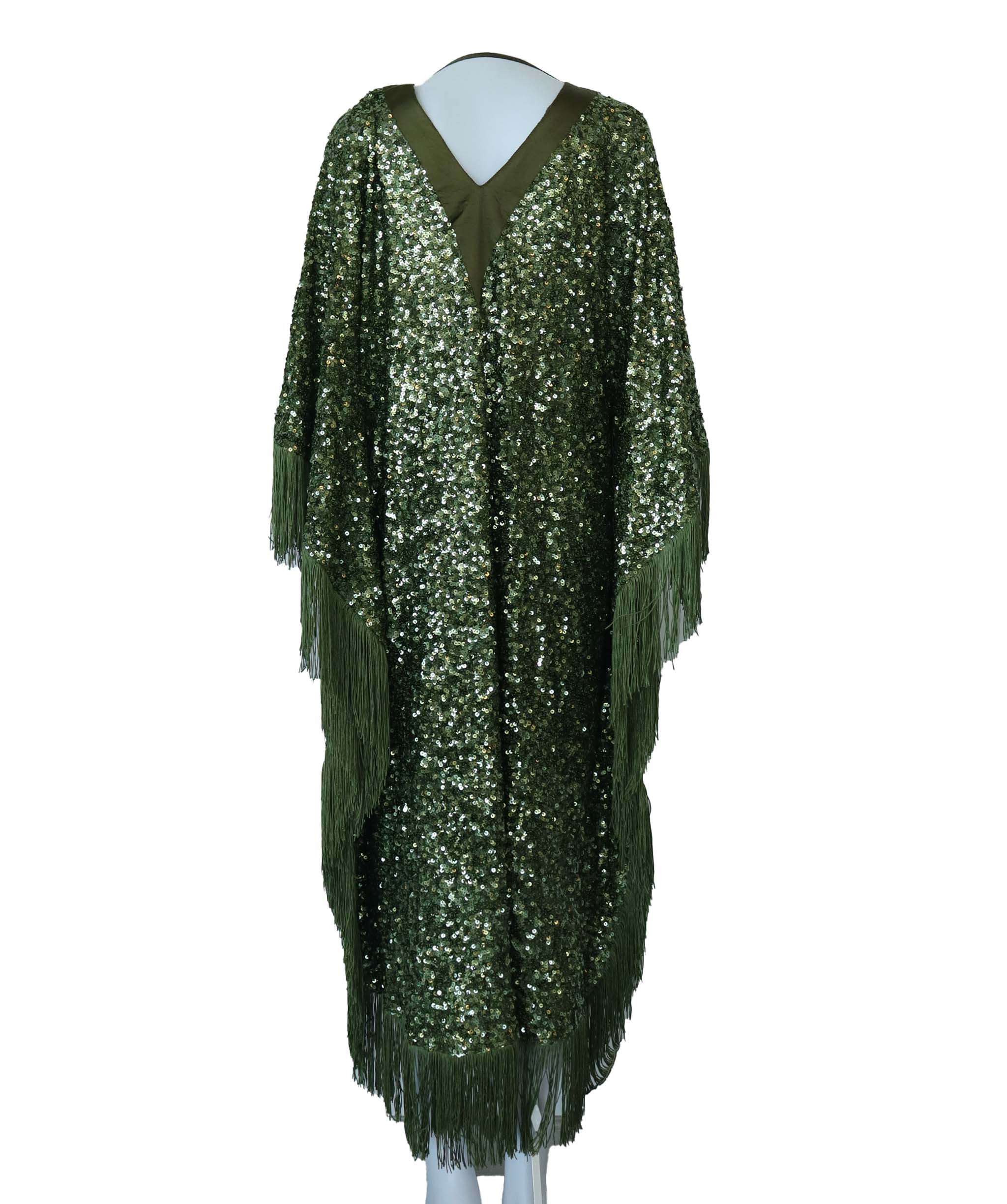 FAMOUS DRESS SIZE OS NAVY GREEN ASC7239