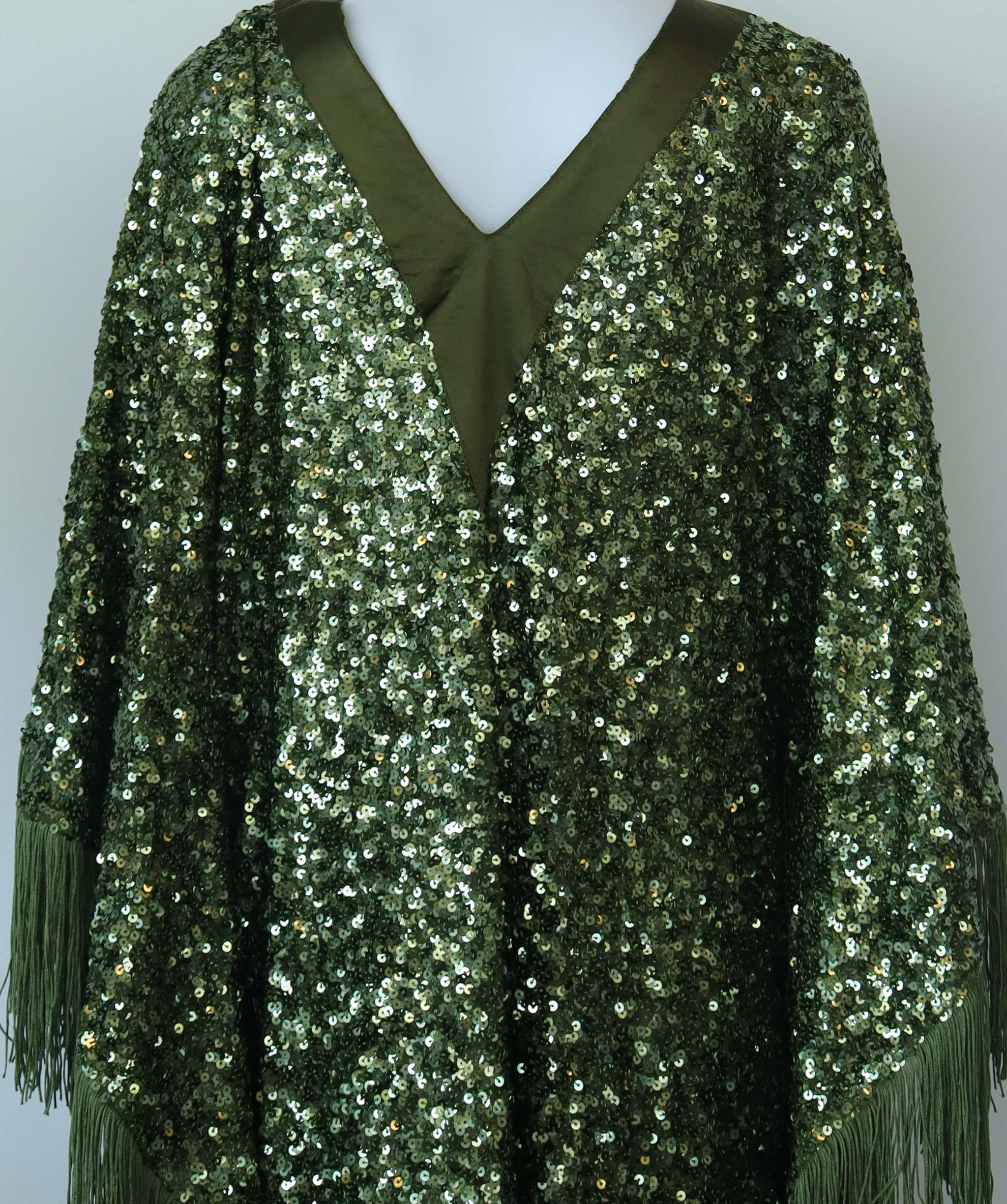 FAMOUS DRESS SIZE OS NAVY GREEN ASC7239