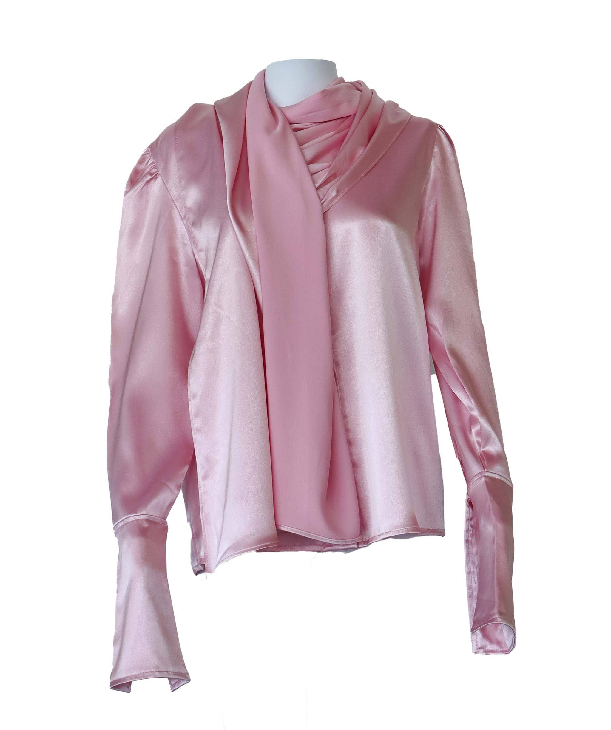 TIMELESS SCARF BLOUSE PINK SIZE L/XL ASC7102