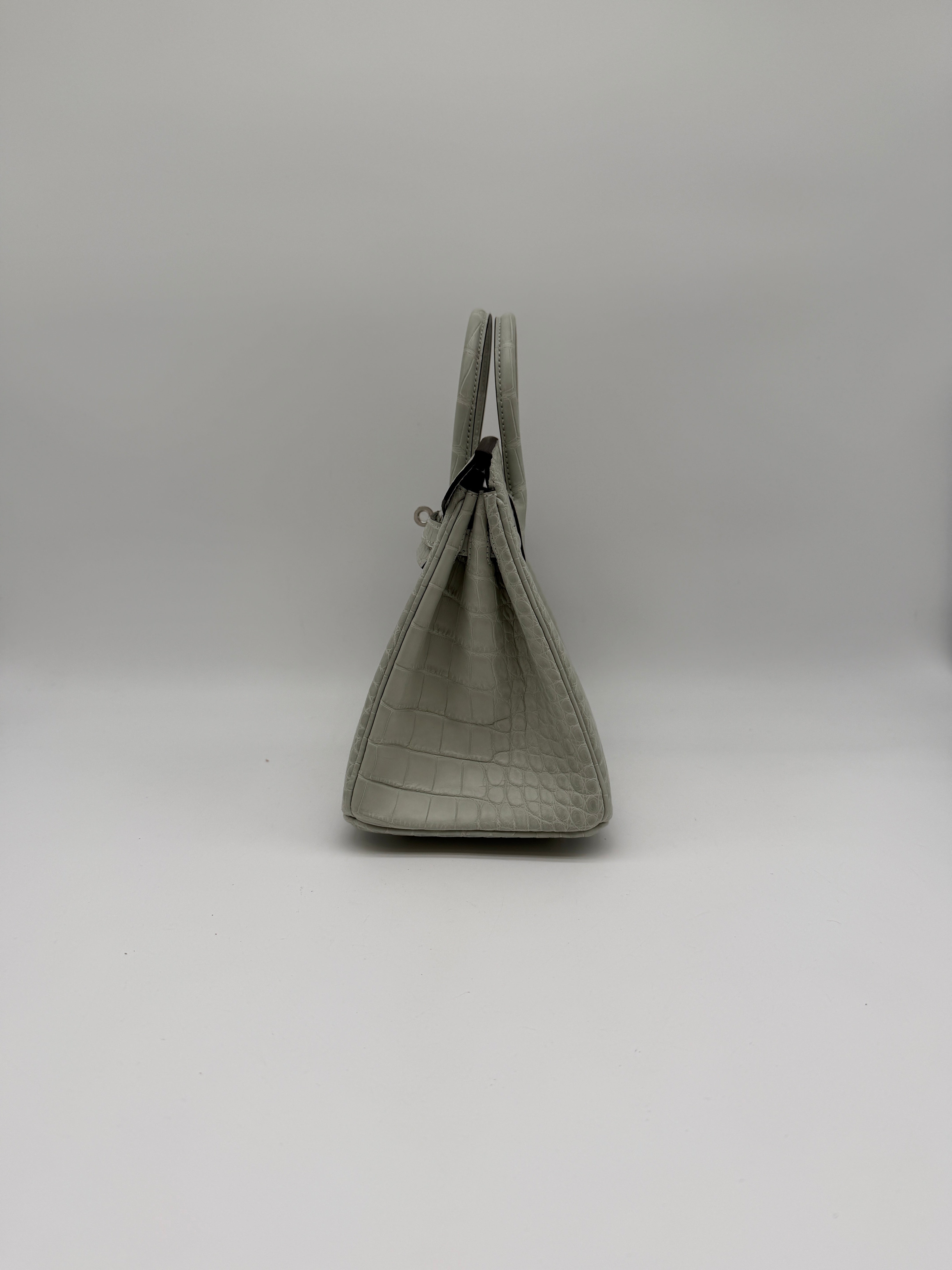 Hermès Birkin 25 Gris Neve Matt Alligator Palladium Hardware