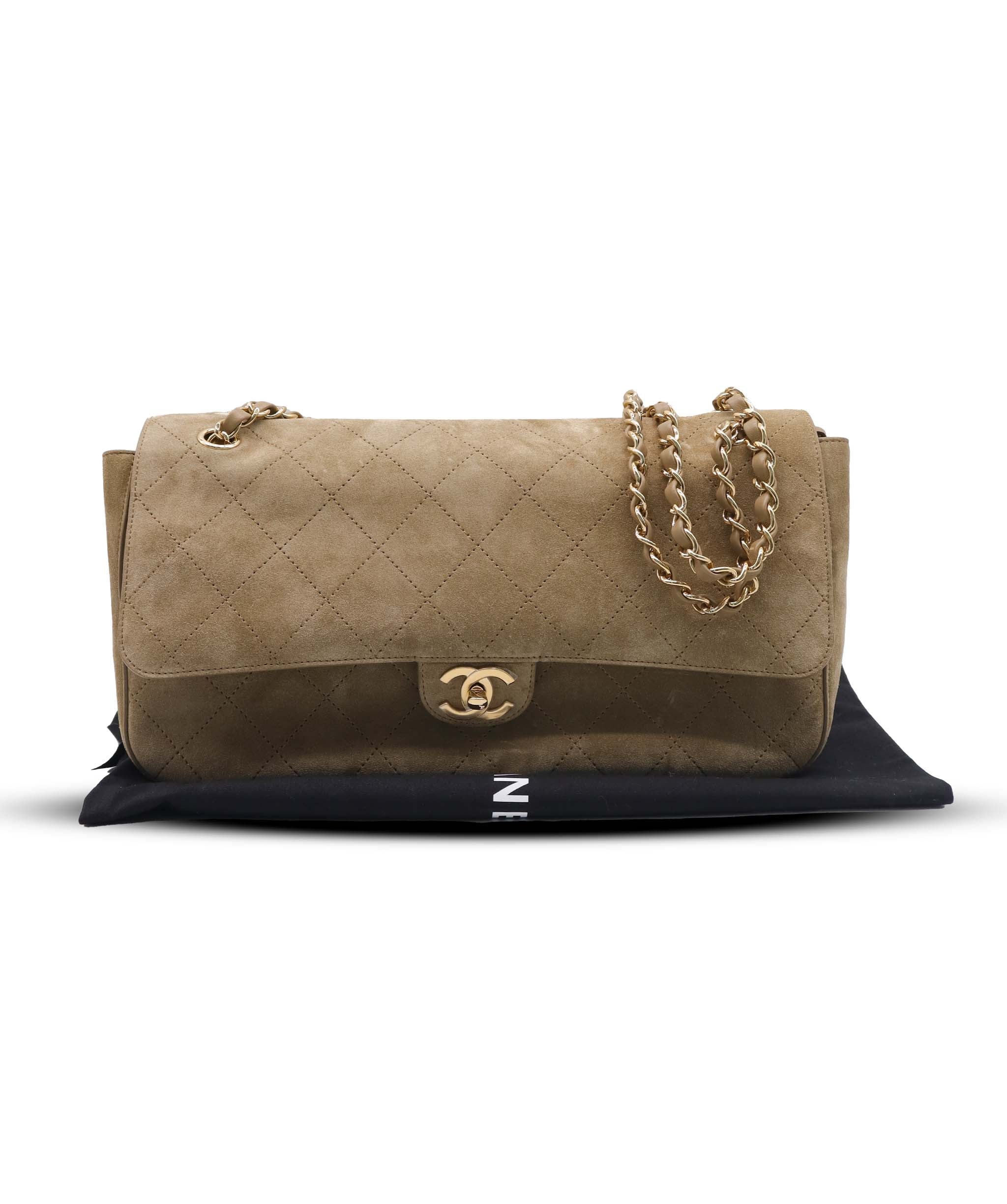CHANEL SUEDE BAG BROWN SUEDE ASC7288