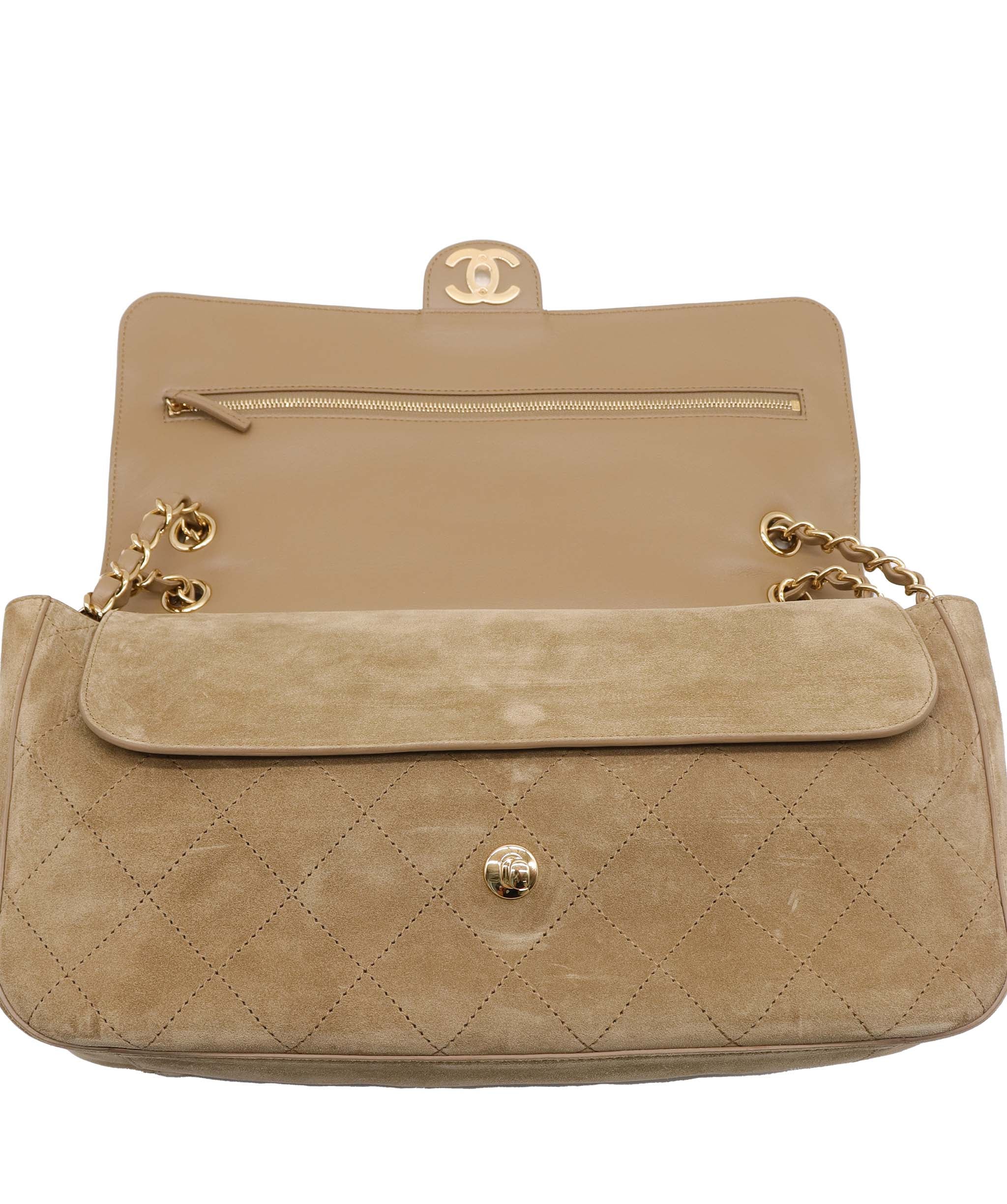 CHANEL SUEDE BAG BROWN SUEDE ASC7288