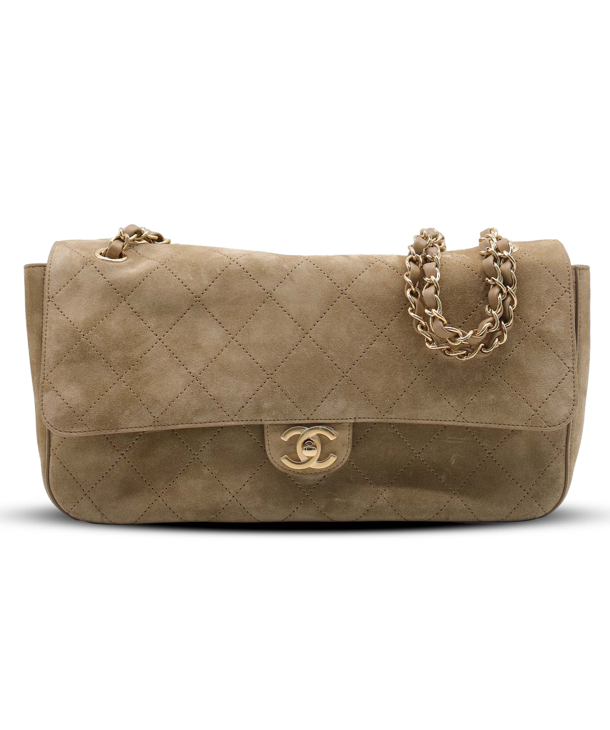 CHANEL SUEDE BAG BROWN SUEDE ASC7288