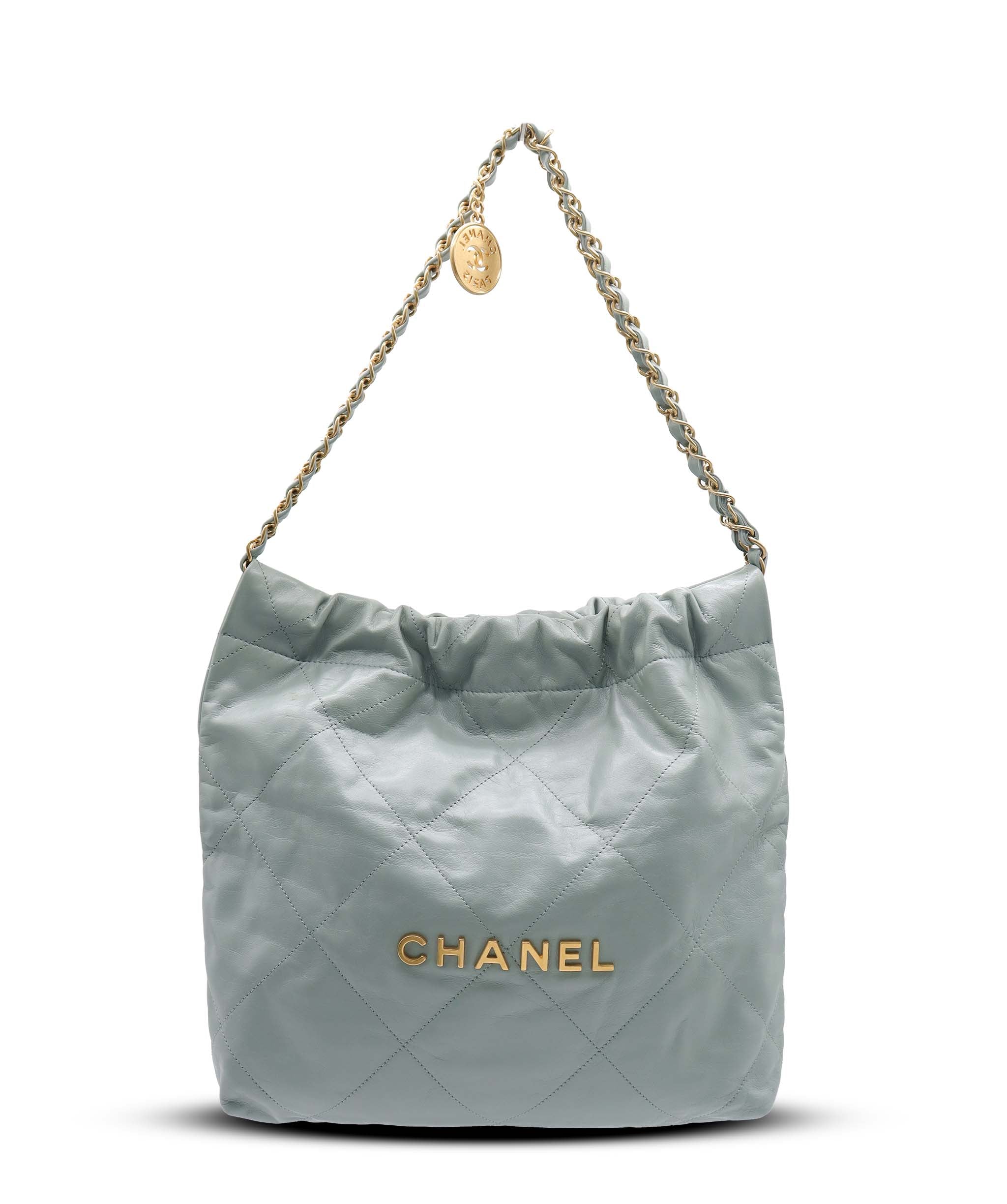 CHANEL HOBO BAG LIGHT BLUE ASC7285