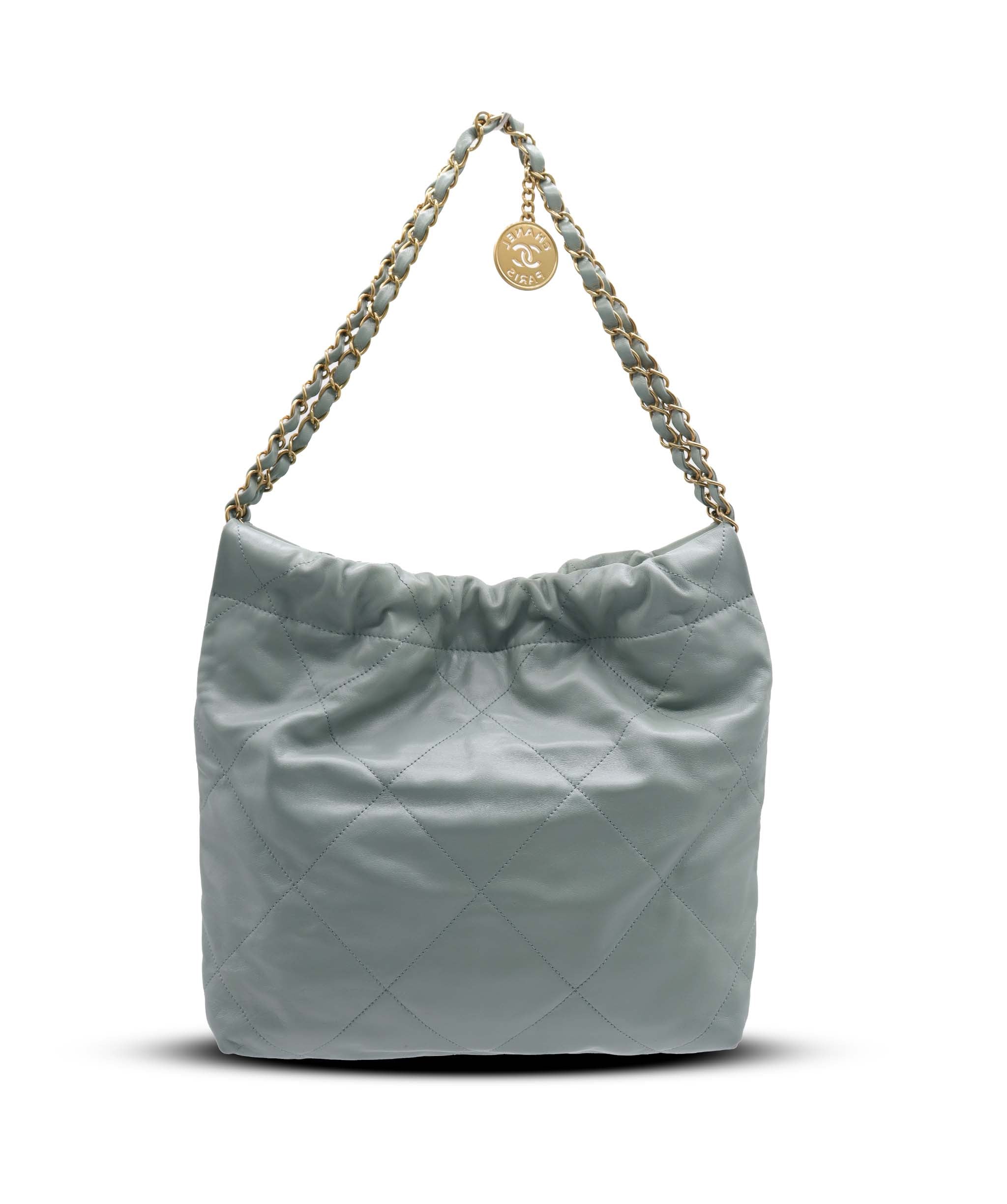 CHANEL HOBO BAG LIGHT BLUE ASC7285