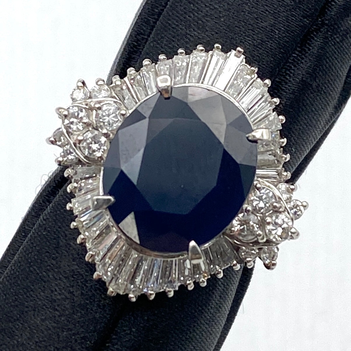 49536 Pt900 sapphire ring S6.231 D1.27 11.8g GRJ US6