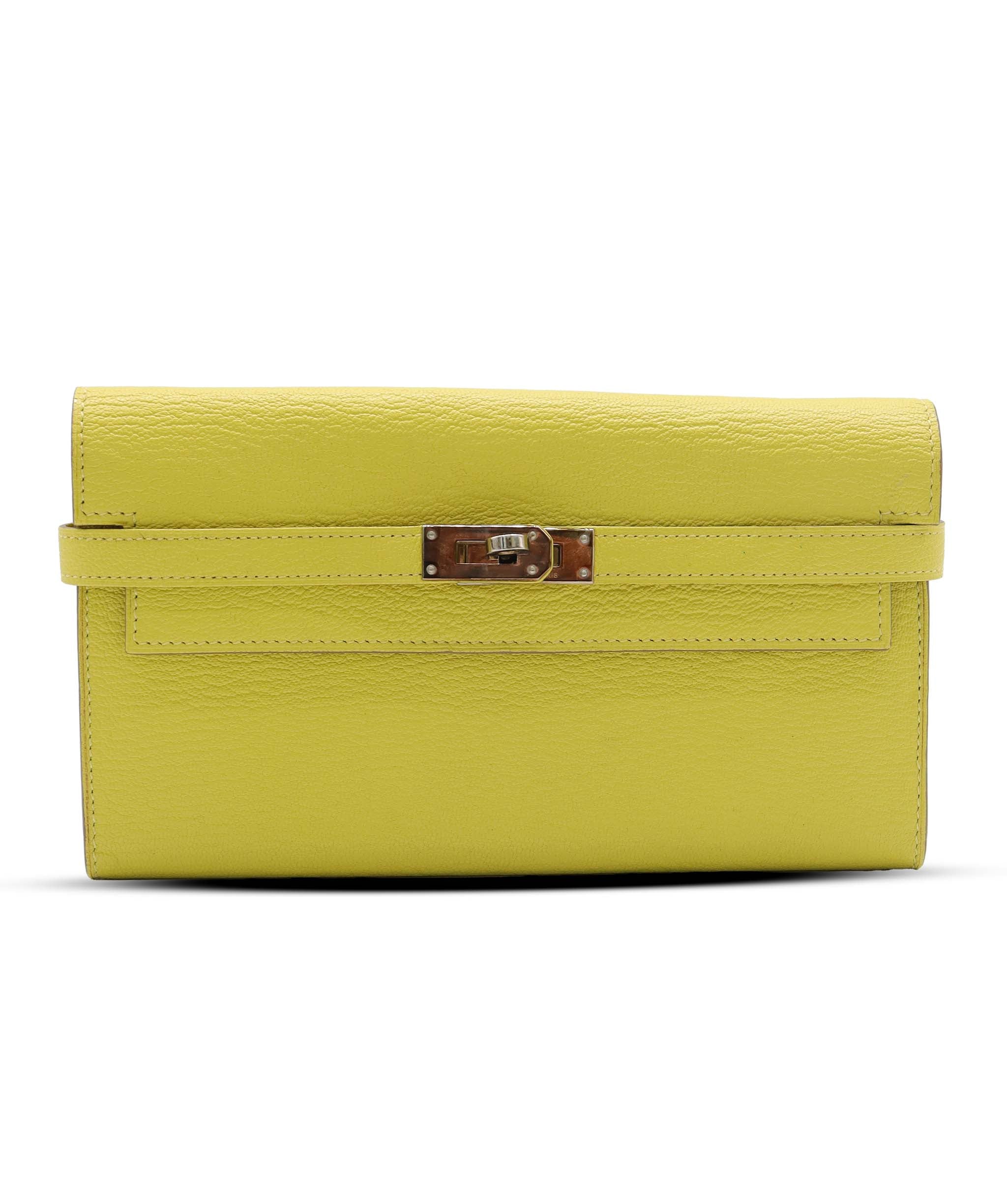 HERMES KELLY CLASSIQUE TO GO WALLET YELLOW ASC7291