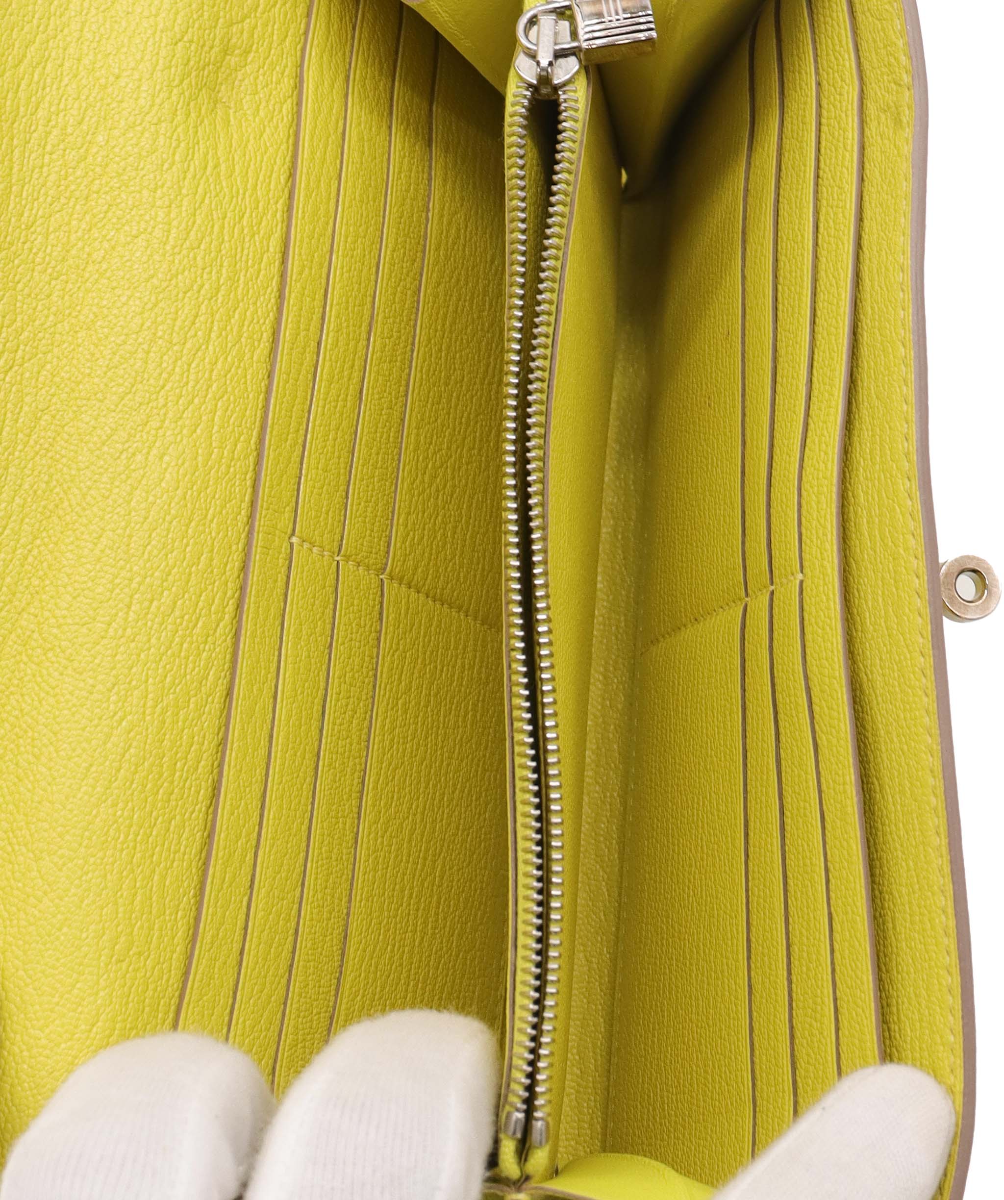HERMES KELLY CLASSIQUE TO GO WALLET YELLOW ASC7291