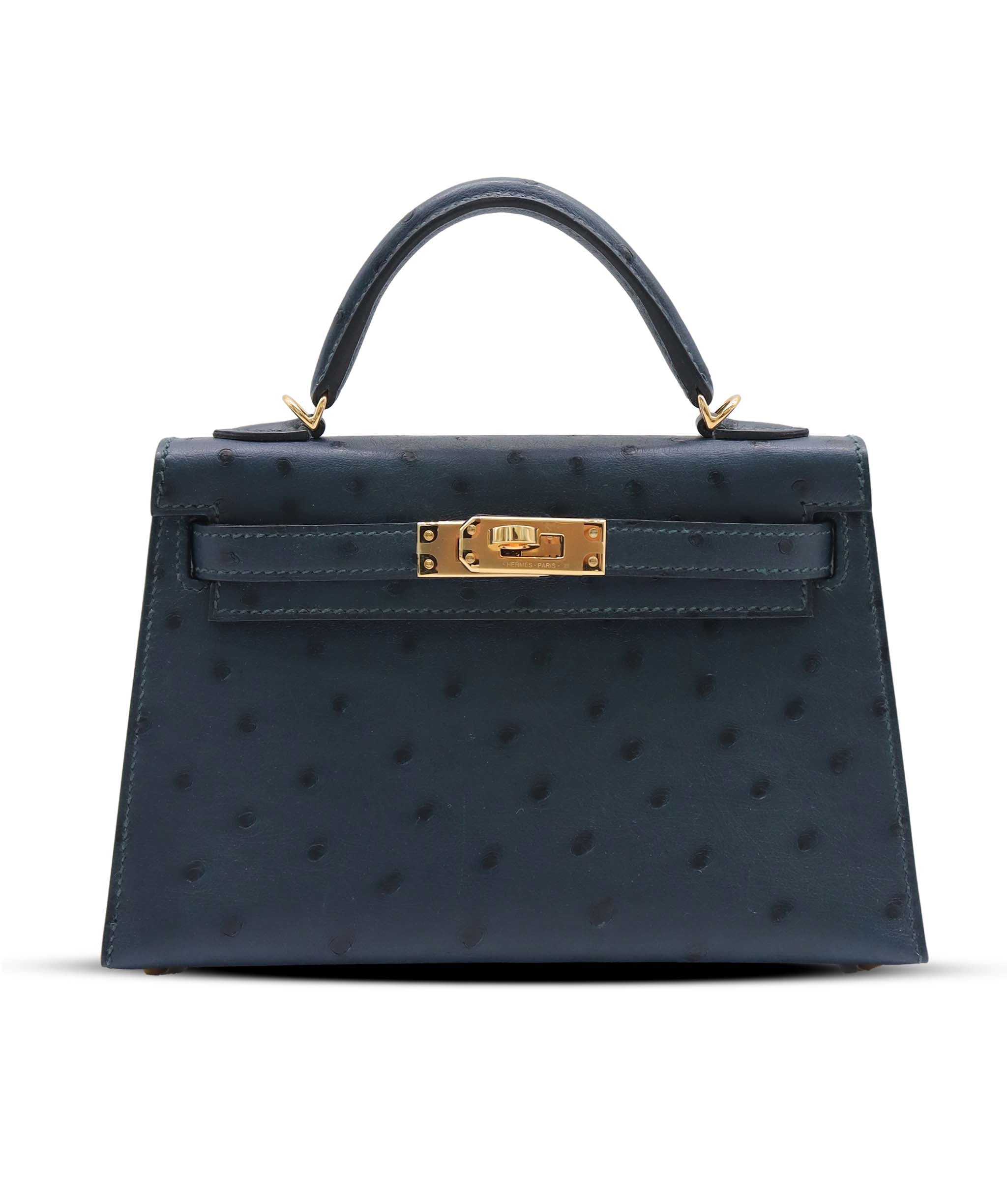 HERMES MINI KELLY VERT MANGROVE OSTRICH ASC7289