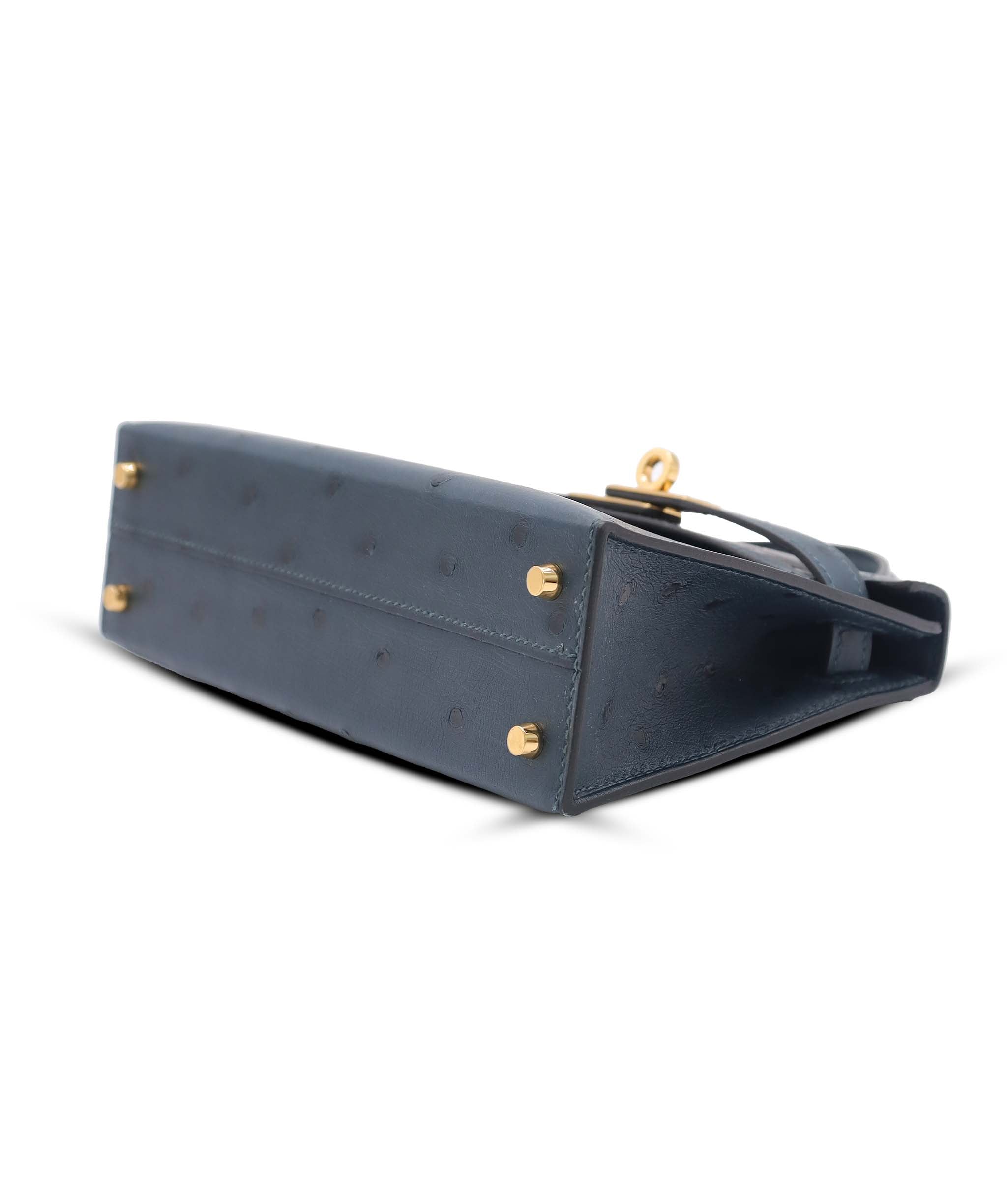 HERMES MINI KELLY VERT MANGROVE OSTRICH ASC7289