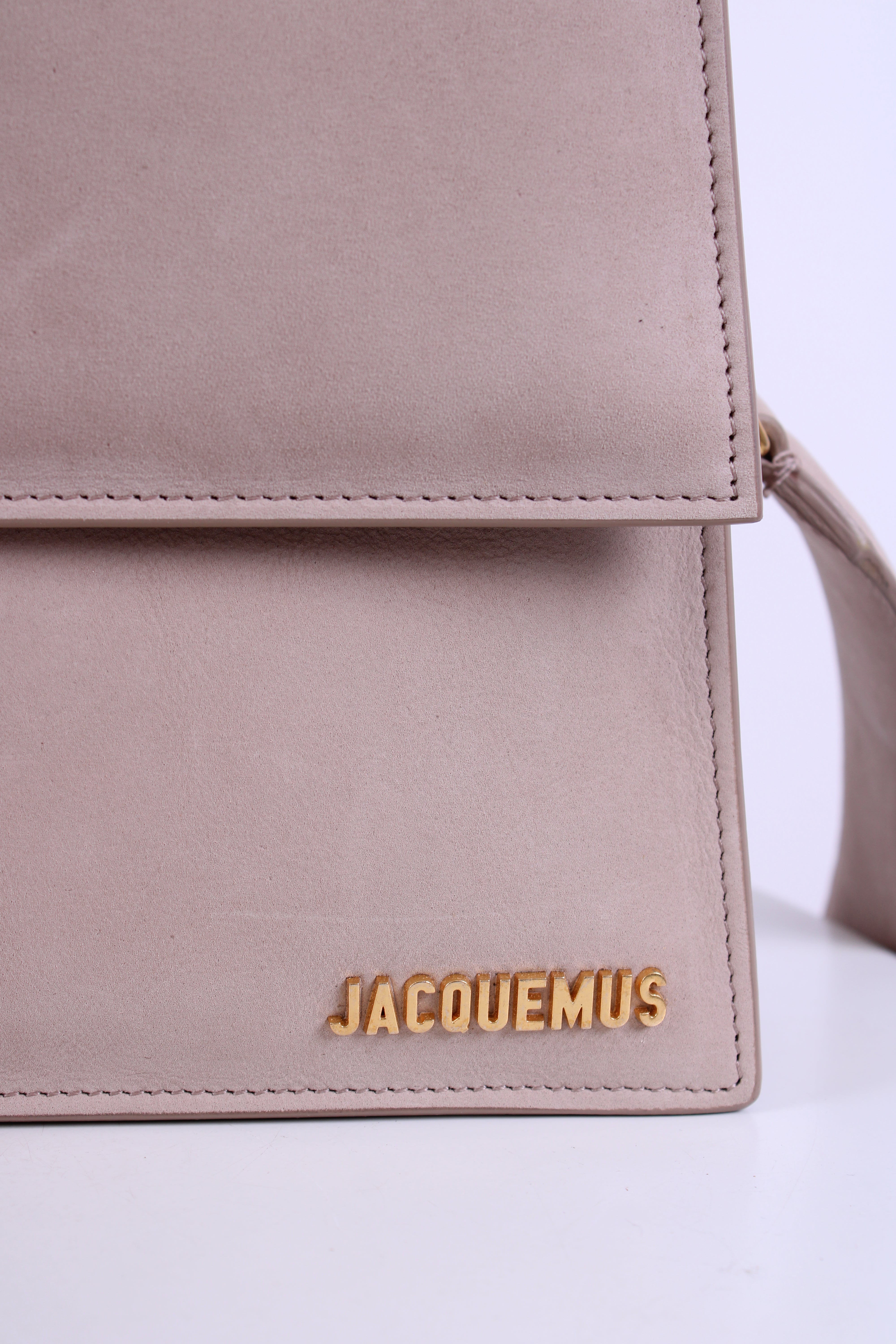 Jacquemus La Grande Bambino Suede Bag Beige