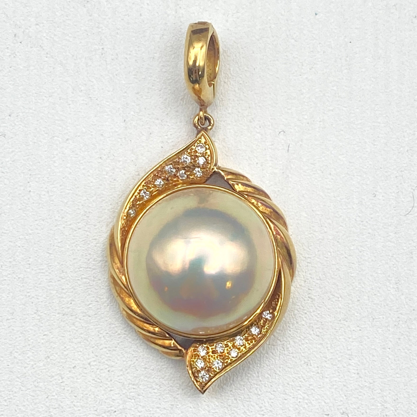 49647 K18 Mabe pearl pen top MP16.8mm D0.18 9.5g