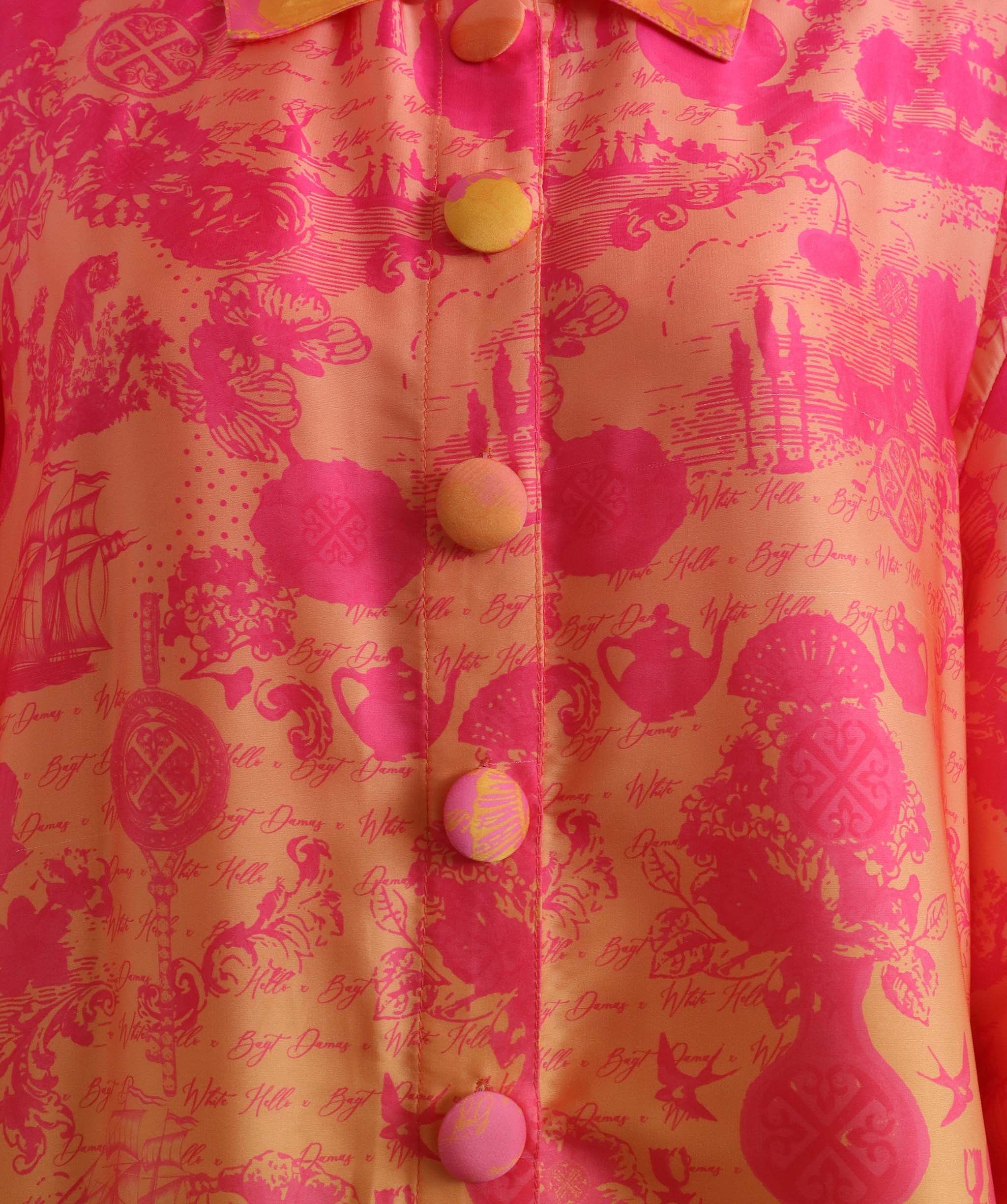 WHITEHELLO Tangerine-Pink Top and Inner Dress Set AGC3737