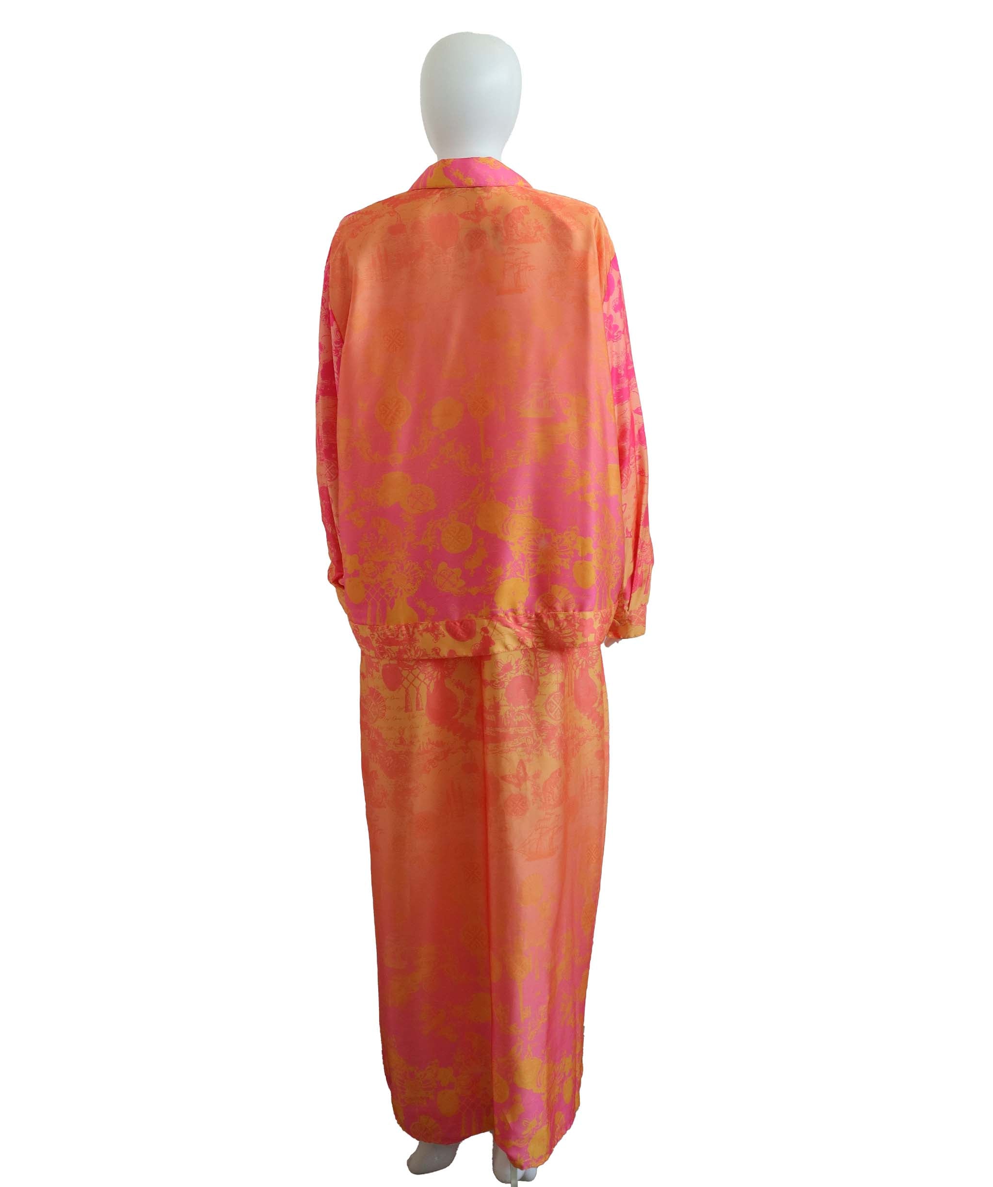 WHITEHELLO Tangerine-Pink Top and Inner Dress Set AGC3737