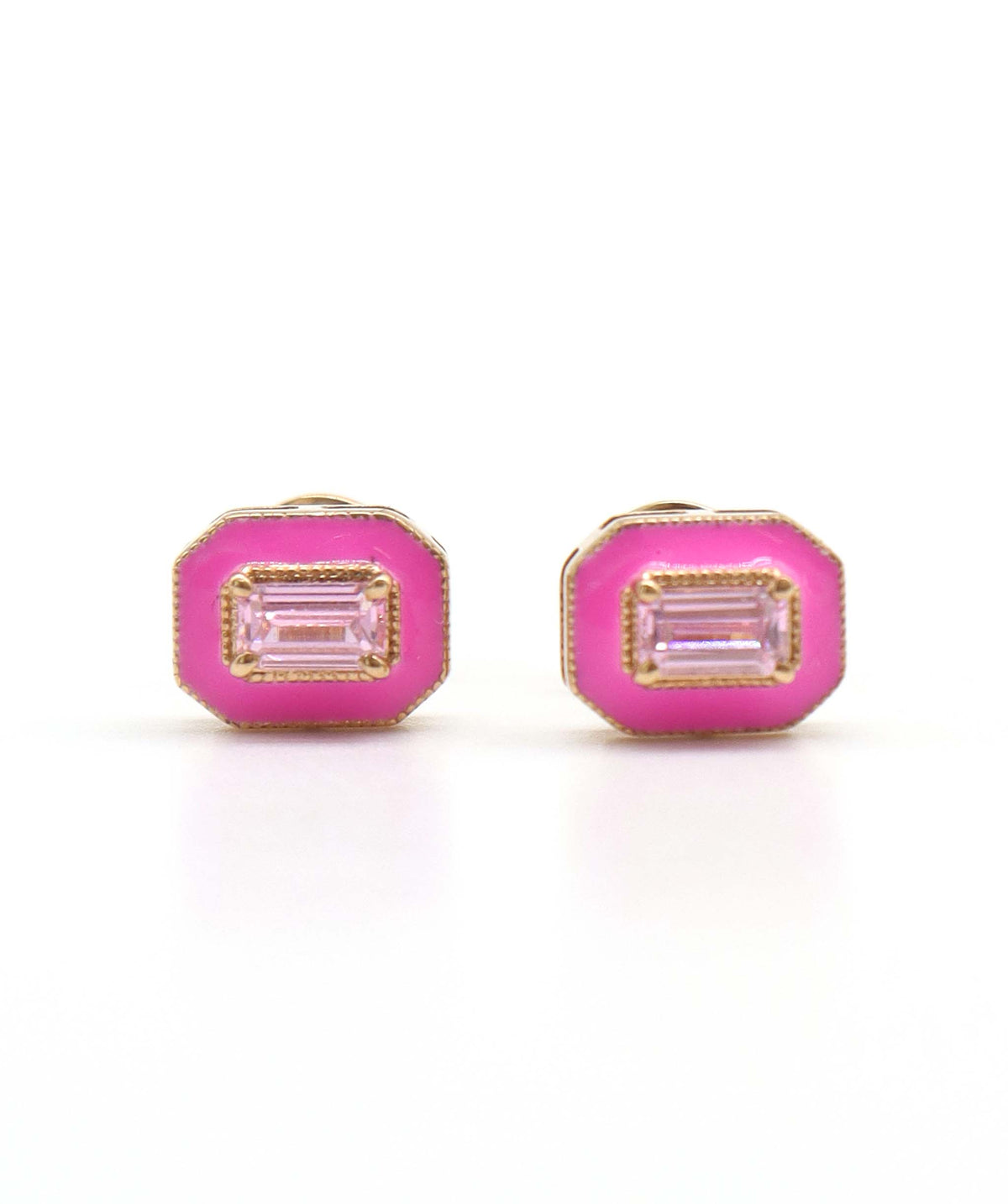 Stoa - 0.8crts Pink Sapphire Emerald Earrings HOA005
