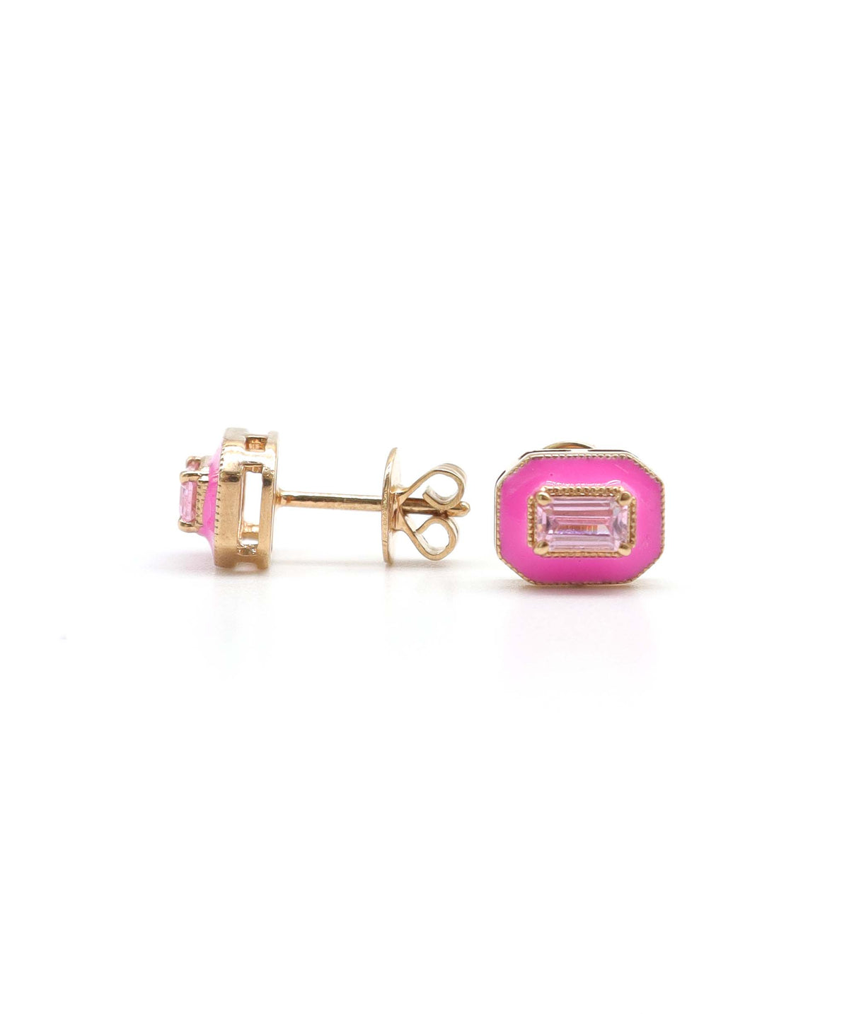 Stoa - 0.8crts Pink Sapphire Emerald Earrings HOA005