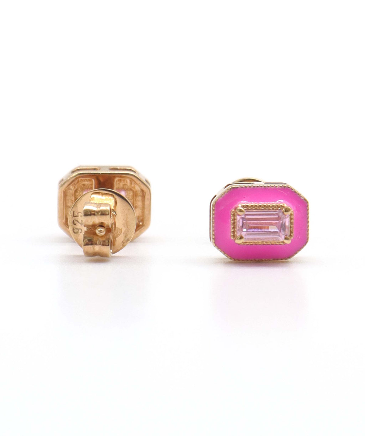 Stoa - 0.8crts Pink Sapphire Emerald Earrings HOA005