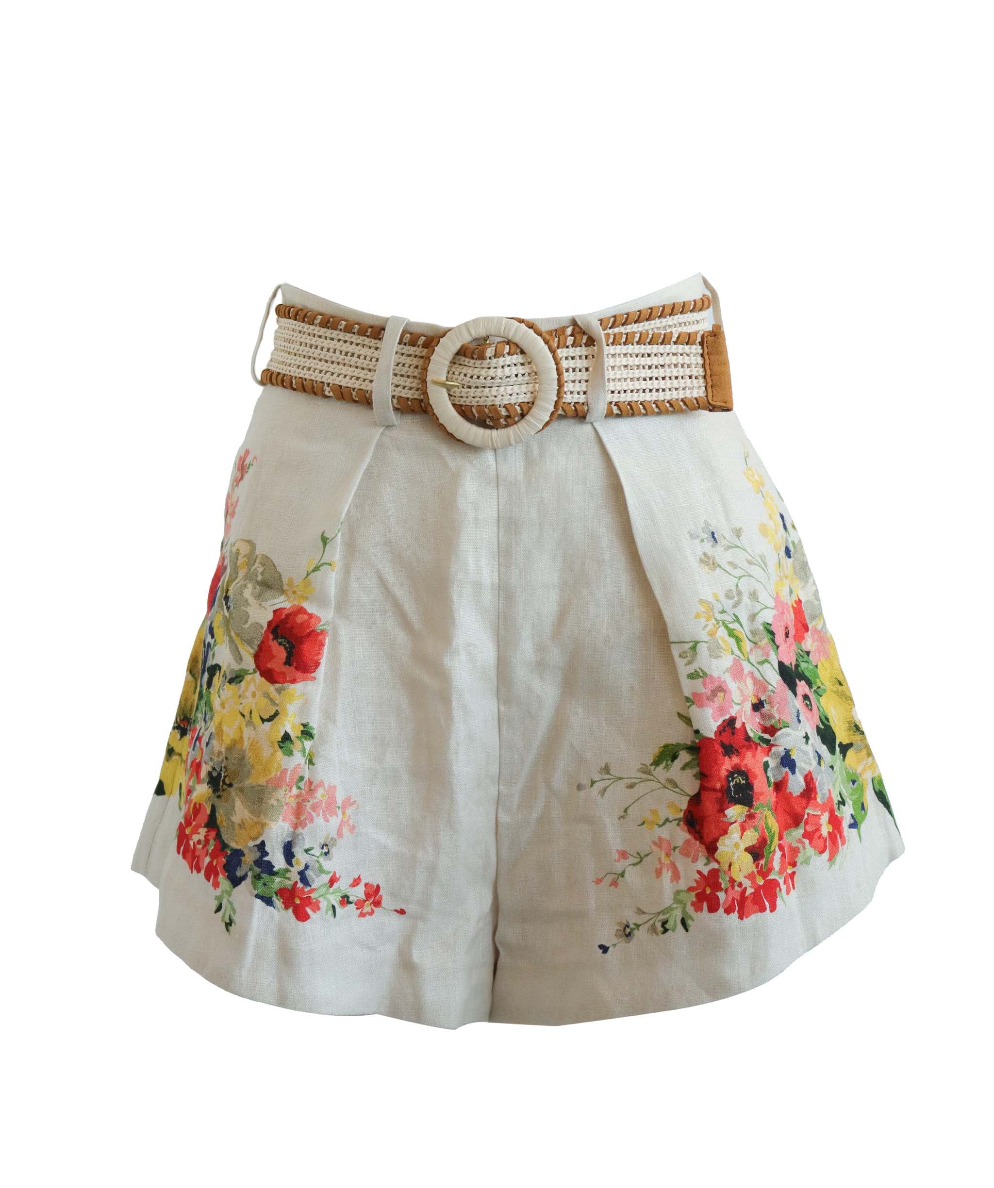 ZIMMERMANN SHORT WITH BELT BEIGE SIZE 0 ASC7255